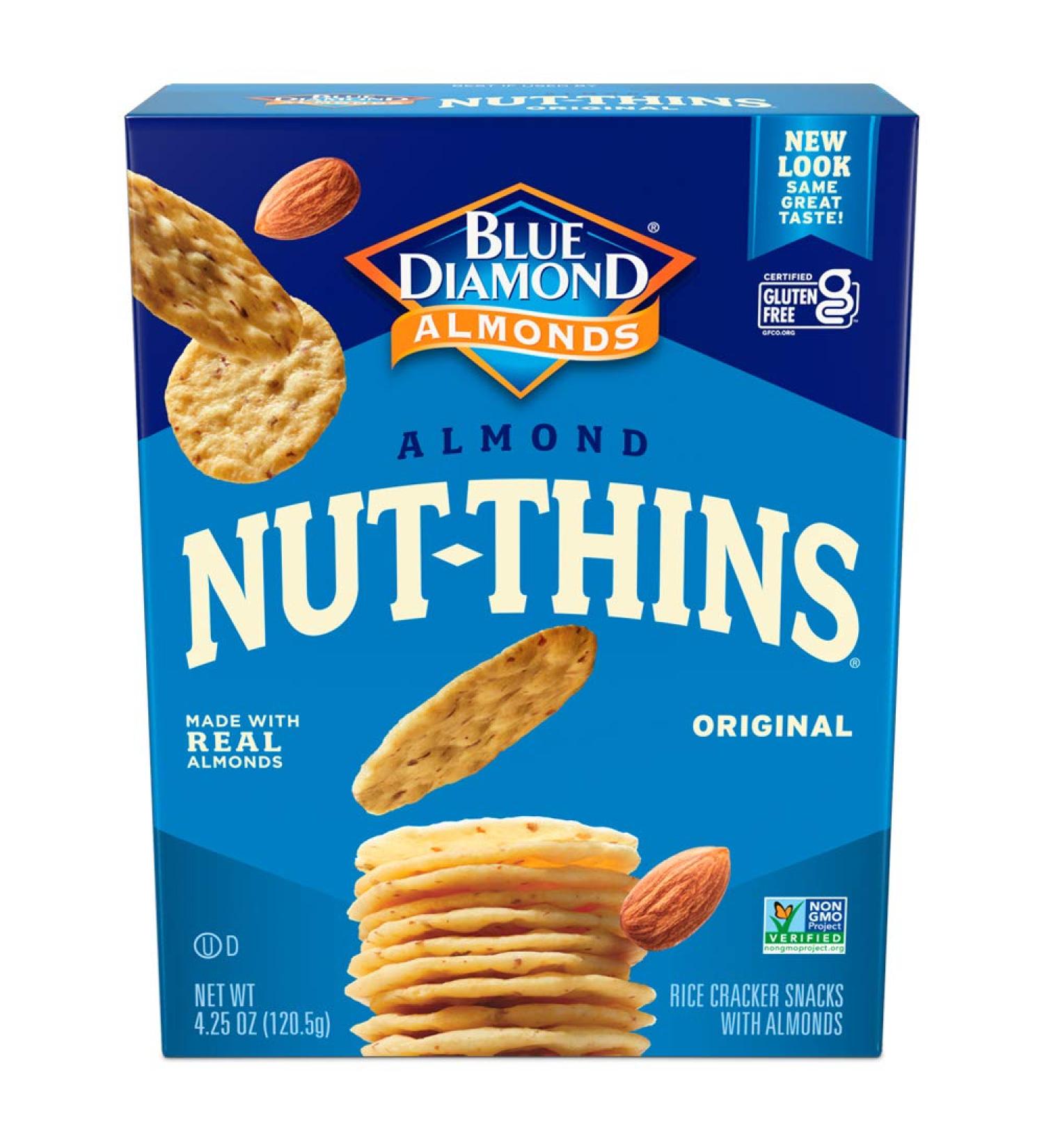 Blue Diamond Almonds Nut Thins Original 4.25 Oz Gluten Free Cracker Crisps - Pack of 12 - Buy Online on GoSupps.com