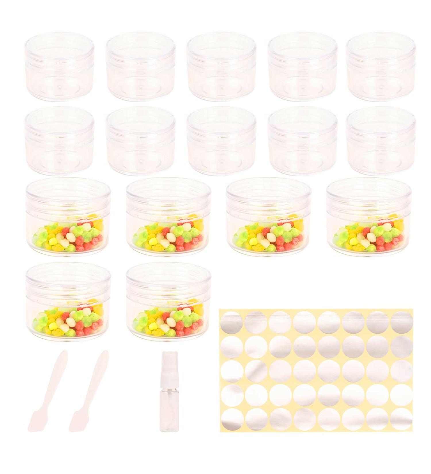 16 Pcs Empty Plastic Cosmetic Jars 15ml Sample Containers Pots Bottles sample pots for cosmetics Travel Cosmetic Jar Pots with Lids travel pots for cream travel cream pots for toiletries Transparent-16pcs-15ml - Buy Online on GoSupps.com