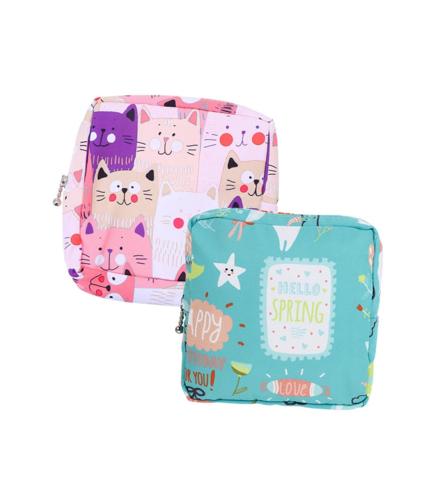 Lurrose 2-Pack Women's Storage Bag | Portable Menstrual Pad & Tampon Holder | Mini Wallet & Napkin Organizer - Travel Essential - Buy Online on GoSupps.com