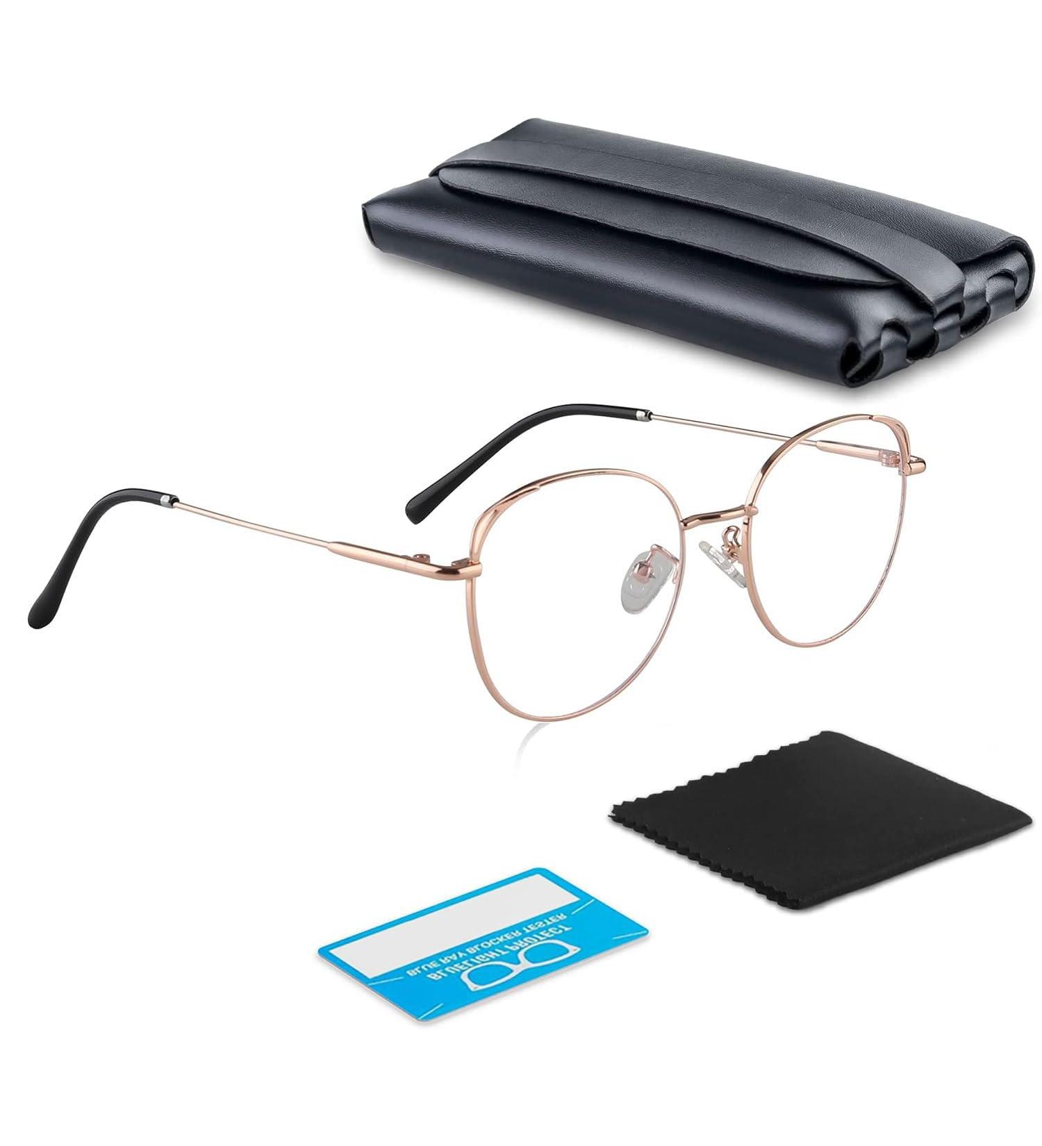 COOLOO Blue Light Blocking Glasses for Women Men - Anti Glare Gaming Computer Glasses - Blue Light 01-Gold - Buy Online on GoSupps.com