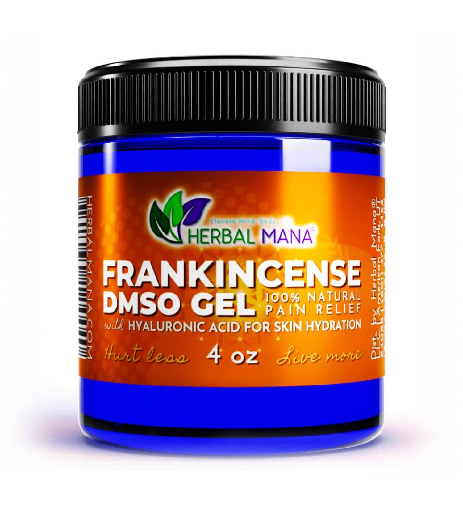 Organic Frankincense DMSO Gel 4 oz - Natural Pain Relief for Arthritis & Joint - Pure Pharma Grade DMSO with Hyaluronic Acid & Aloe Vera - Anti-Inflammatory Formula - Buy Online on GoSupps.com