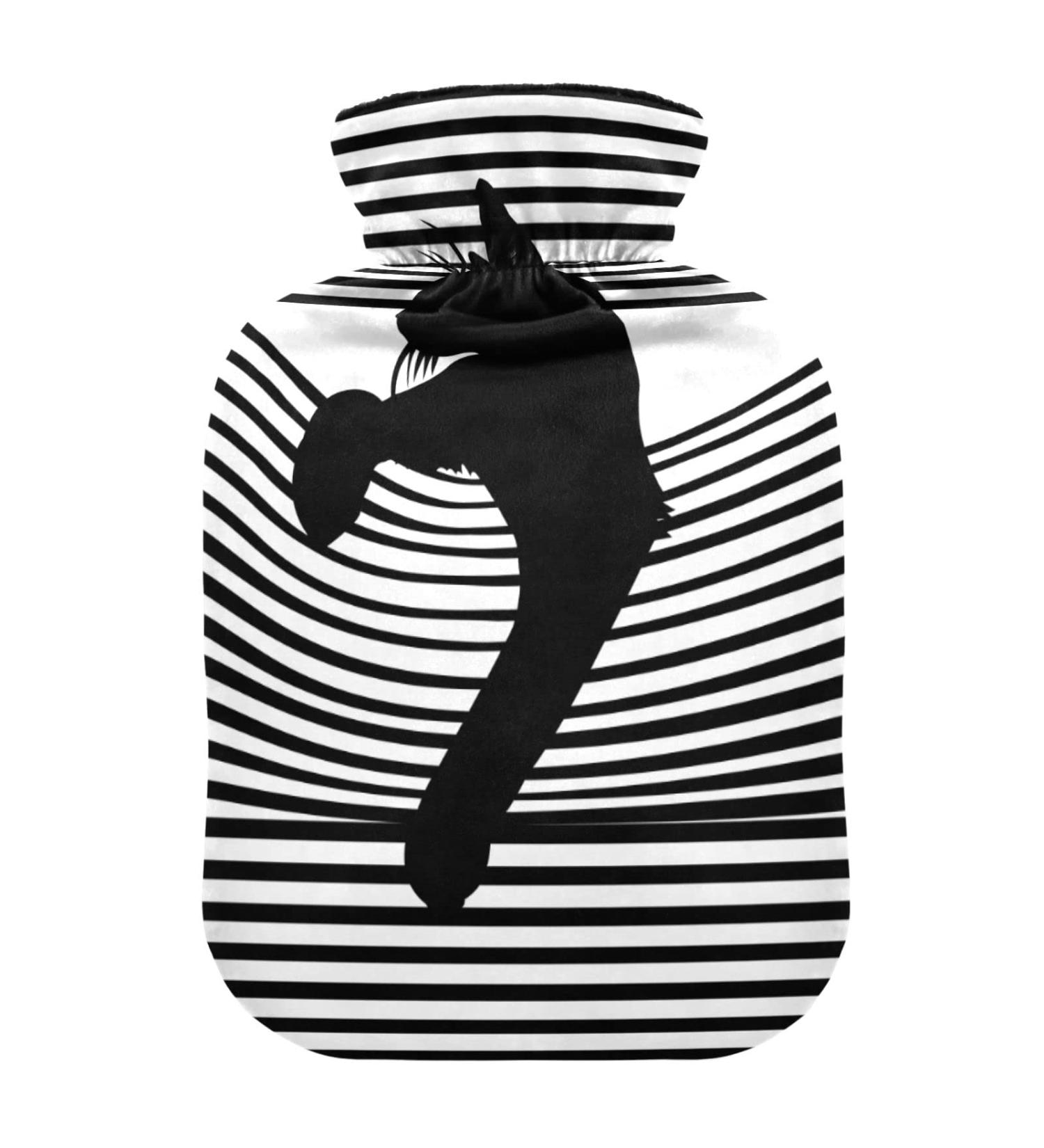 Durable 2L Heat Bottle - Black Cat Design for Pain Relief Cramps & Warmth | International Shipping - Buy Online on GoSupps.com