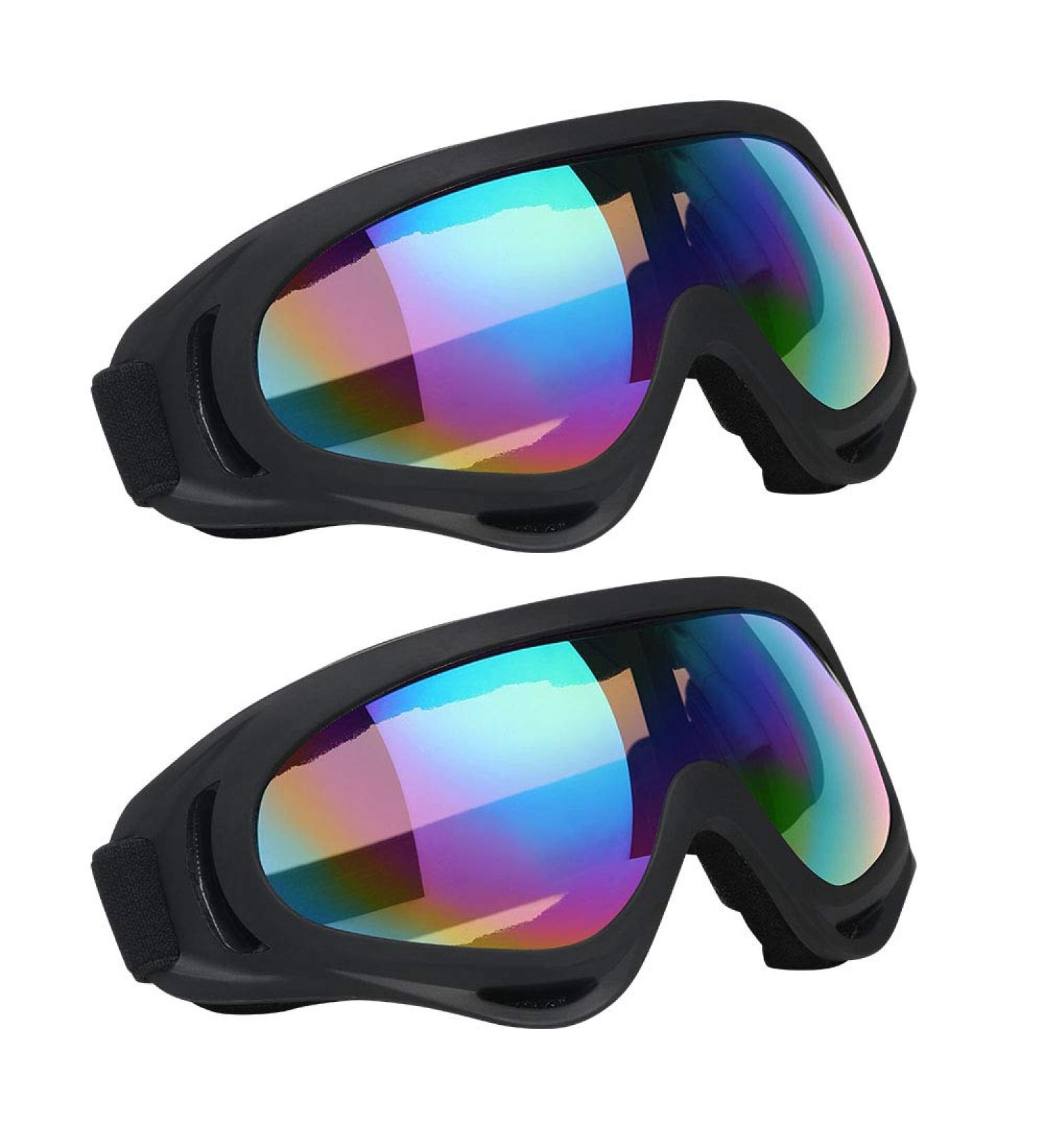 Vicloon Ski Glasses - UV Protection Anti-Fog Snowboard & Motocross Goggles Helmet Compatible - 2PCs Unisex Sports Glasses - Buy Online on GoSupps.com