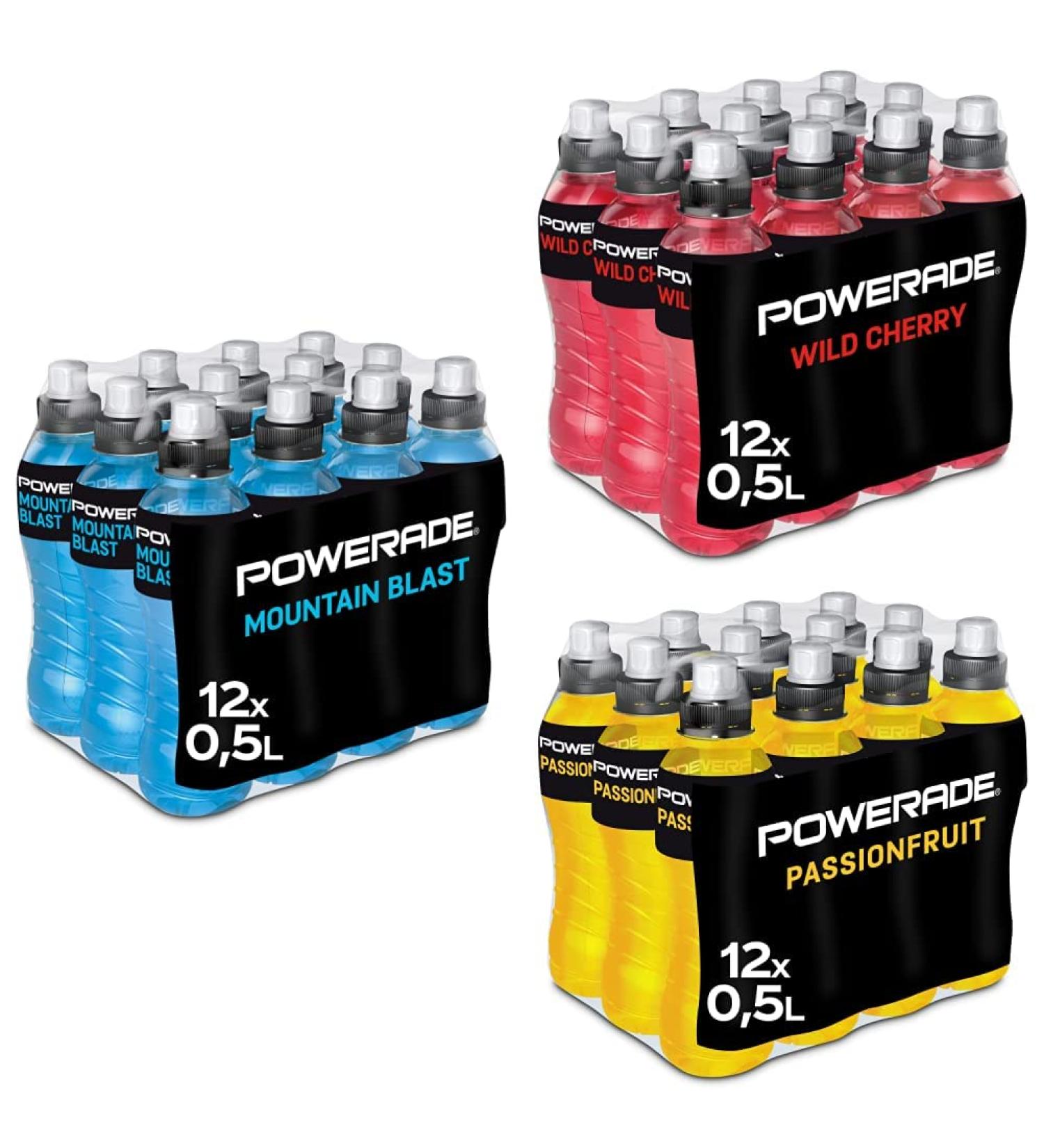 Buy Powerade Sports Mix - Mountain Blast Wild Cherry & Passion Fruit (36 x 500 ml) | International Shipping Available - Buy Online on GoSupps.com