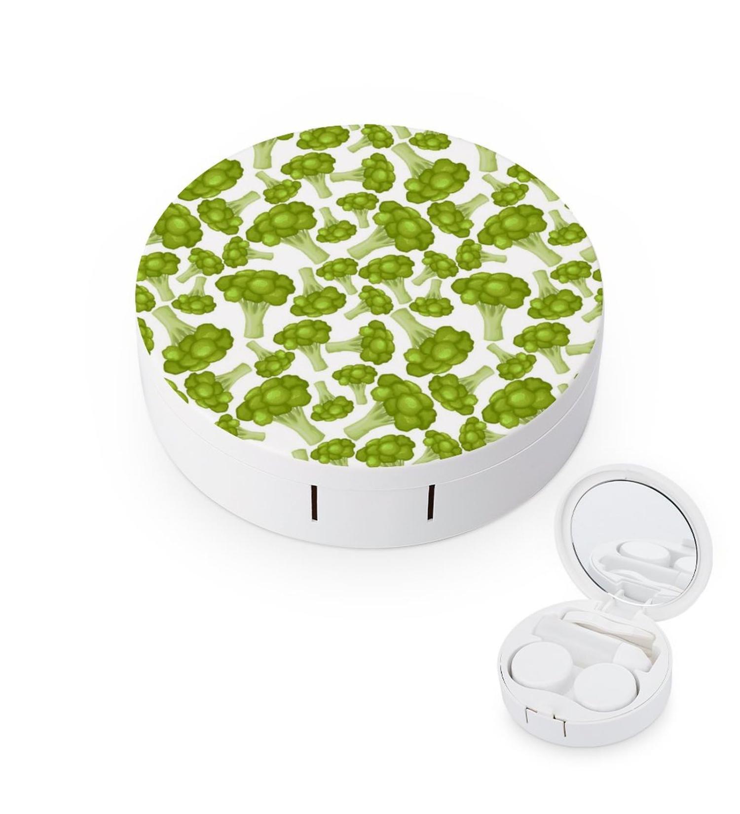 Broccoli Pattern Contact Lens Case - Portable Travel Lens Box with Mirror for International Shipping - Buy Online on GoSupps.com