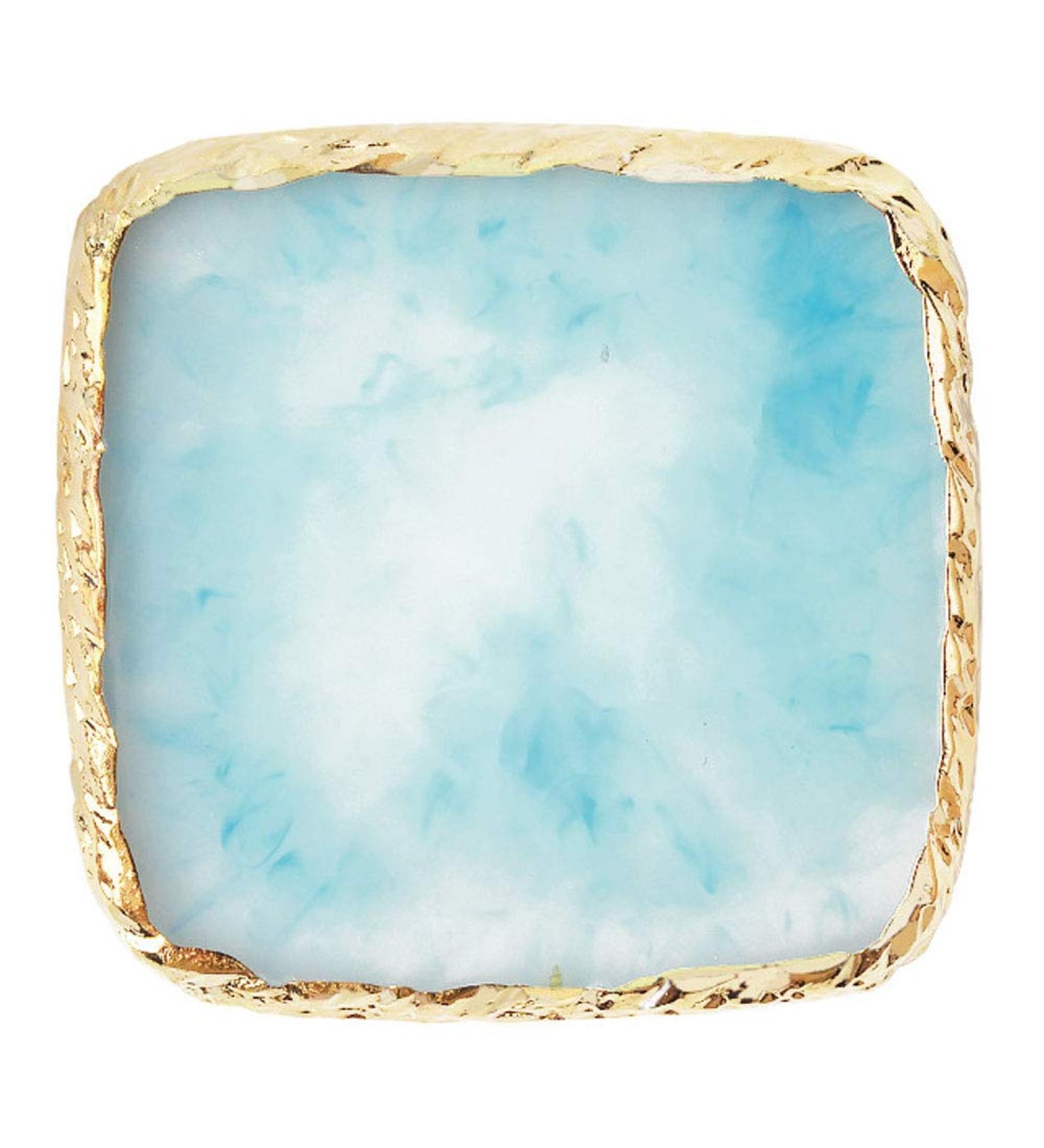 Danlai Resin Stone Nail Art Palette | Golden Cosmetic Palette for Nail Polish & Pigment Gel Mixing - Blue Color Display - Buy Online on GoSupps.com
