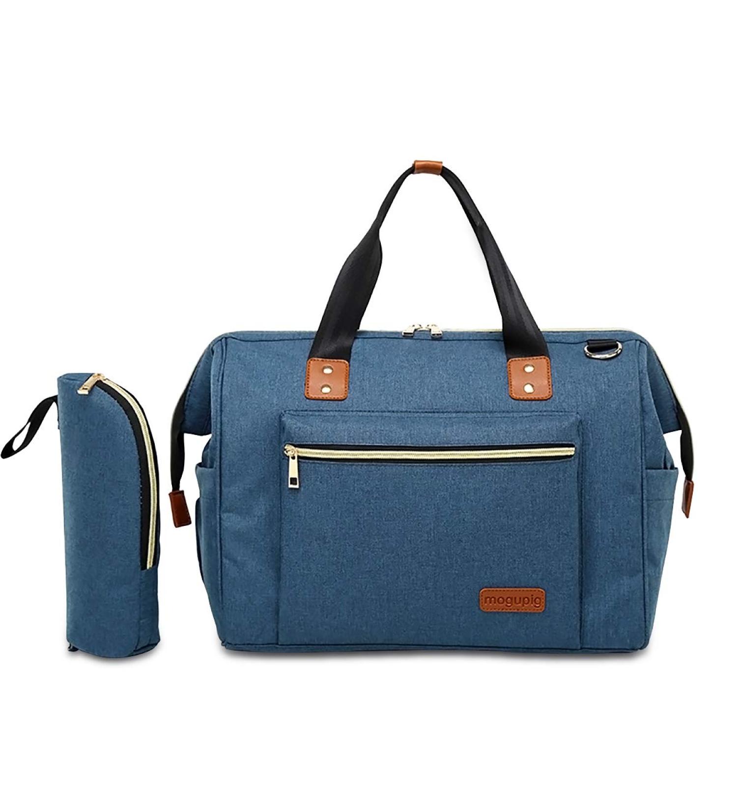 SONARIN Baby Nappy Changing Bag | Insulated Pocket, Waterproof, Large Capacity | Stylish & Durable Blue Satchel - Buy Online on GoSupps.com