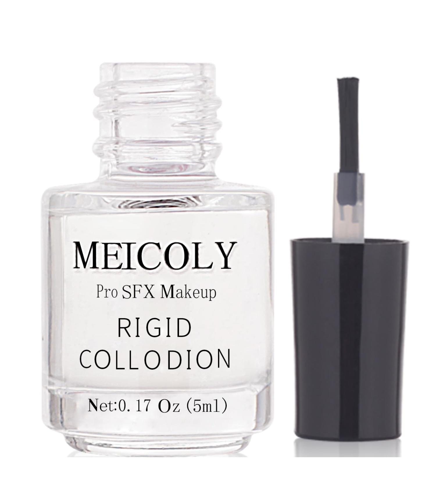 MEICOLY Rigid Collodion - Professional Scar Makeup for Halloween SFX Cosplay & Theater | Liquid Scarring Solution with Brush - Buy Online on GoSupps.com
