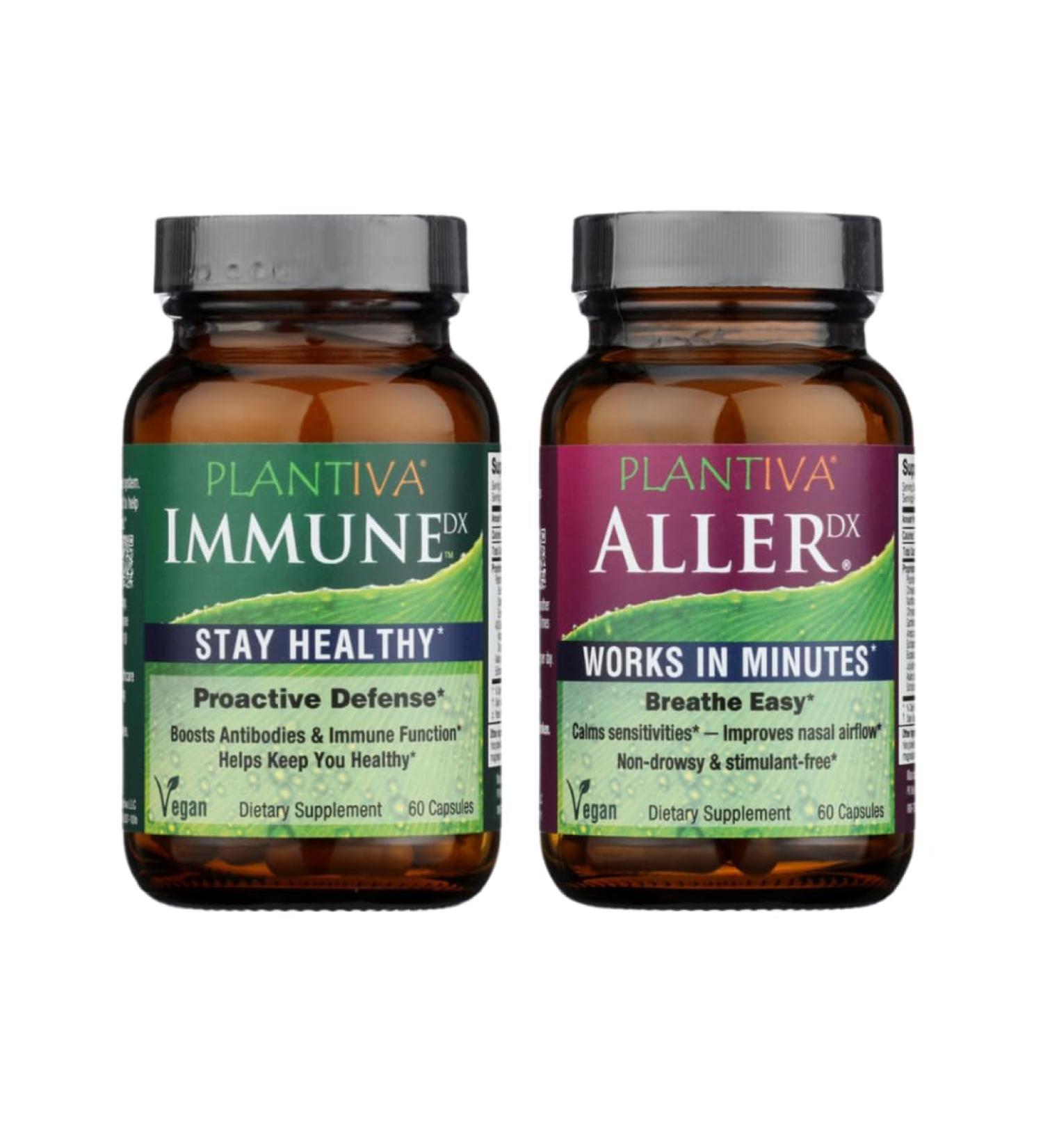 Plantiva AllerDx Capsules (60 Count) ImmuneDx (60 Capsules) Breathe Well Bundle 2CT - Buy Online on GoSupps.com