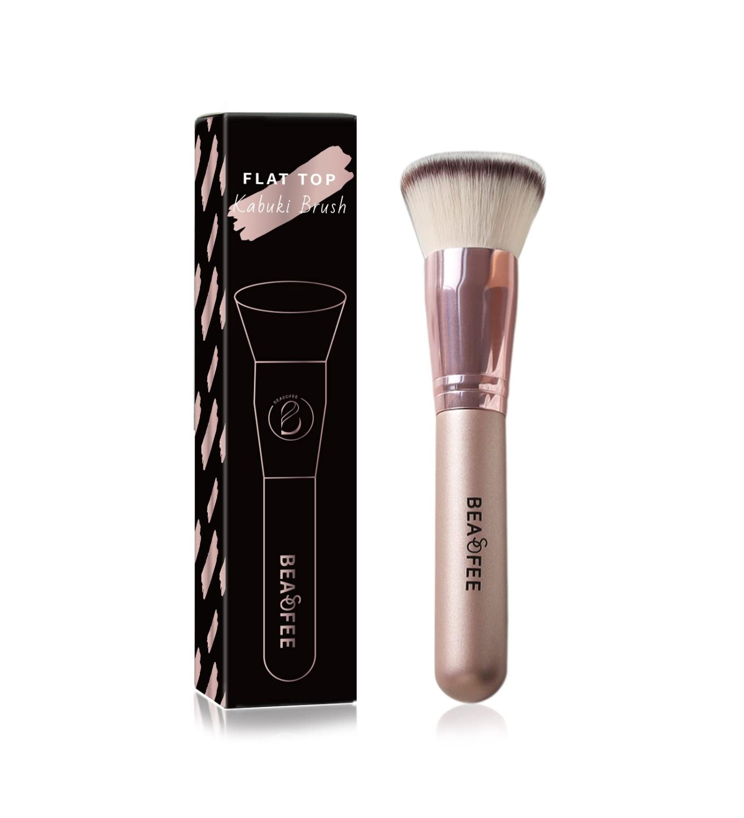 BEASOFEE Big Flat Top Kabuki Foundation Brush - Premium Rose Golden Makeup Tool for Liquid, Cream, and Powder - Fiber Bristles for Stippling, Buffing, Blending - Set of 01 - Buy Online on GoSupps.com