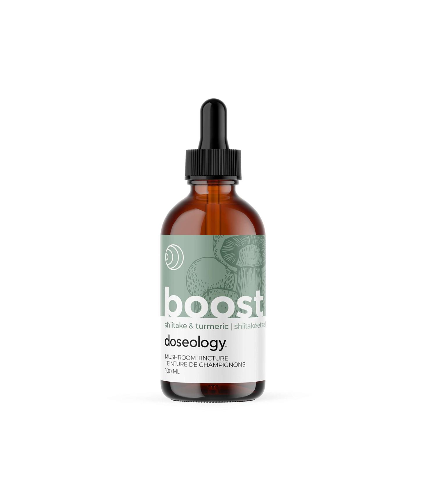 Doseology BOOST Shiitake & Turmeric Extract Fruiting Body Mushroom Tincture Immune Supporting Adaptogens Source of Antioxidants 100 ml (one month supply) - Buy Online on GoSupps.com