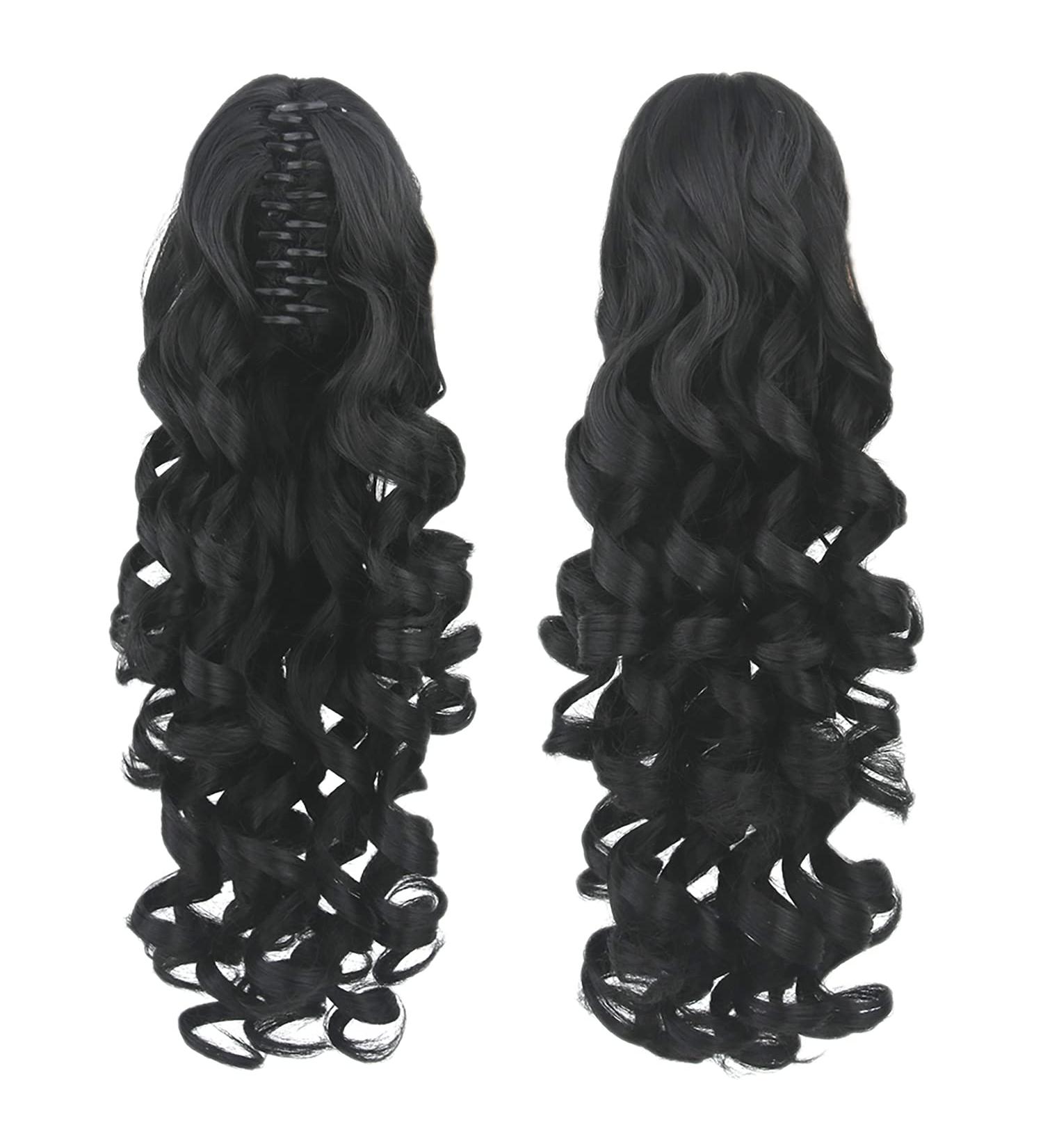IMISSU Long Curly Claw Ponytail Clip On Hair Extension Pony Tail Hair Piece (Black 1B) - Buy Online on GoSupps.com