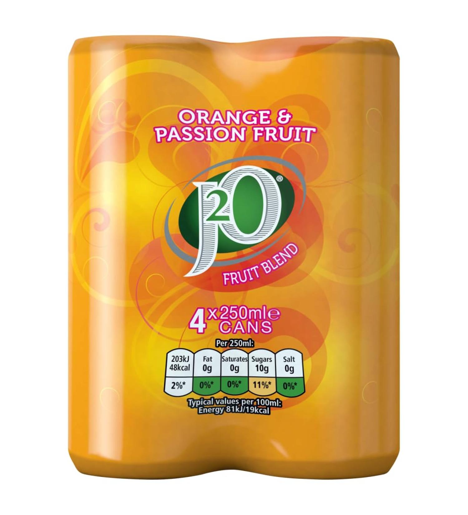 J2o Orange and passion fruit 4 x 250 ml