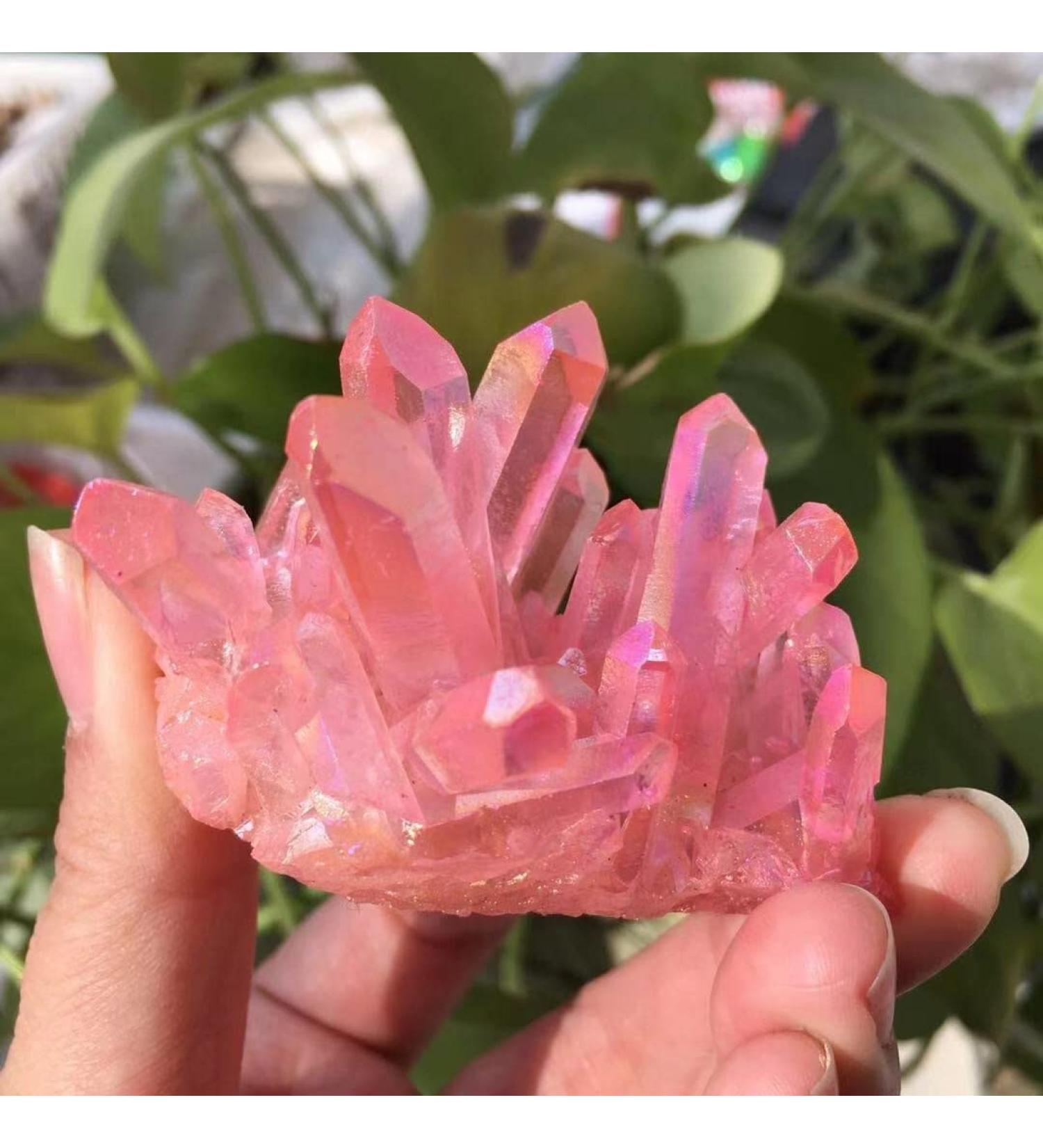 Crystal Rough Specimen Healed 70g Natural Crystal Quartz Cluster Colourful Specimen Electroplating Coated Reiki Stone Home Decoration Craft As a Gift - Buy Online on GoSupps.com