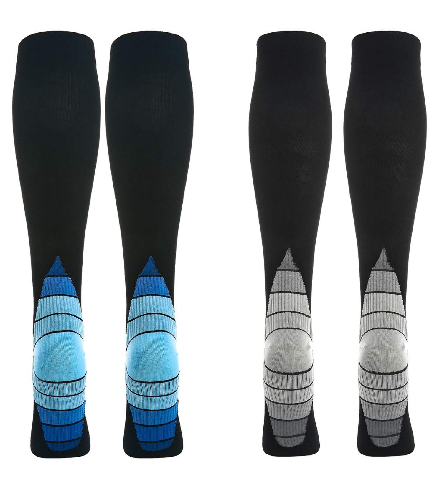 Shop Weekend Peninsula Compression Socks for Men & Women - Knee High Sports & Travel Stockings (L-XL Blue+Gray) - Ideal for Running Flights Pregnancy & Medical Use - Buy Online on GoSupps.com
