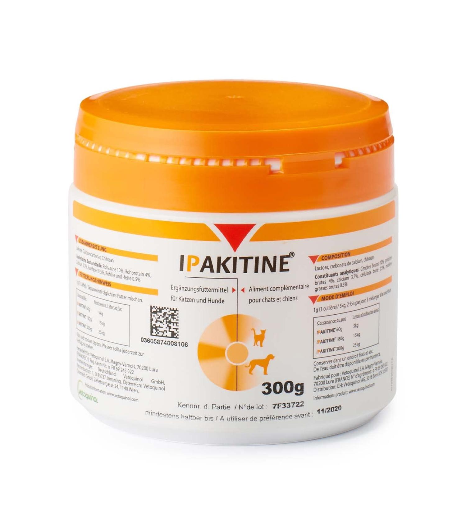 Vetoquinol Ipakitine Powder 300g - Renal Health Supplement for Cats & Dogs - Fast International Shipping - Buy Online on GoSupps.com