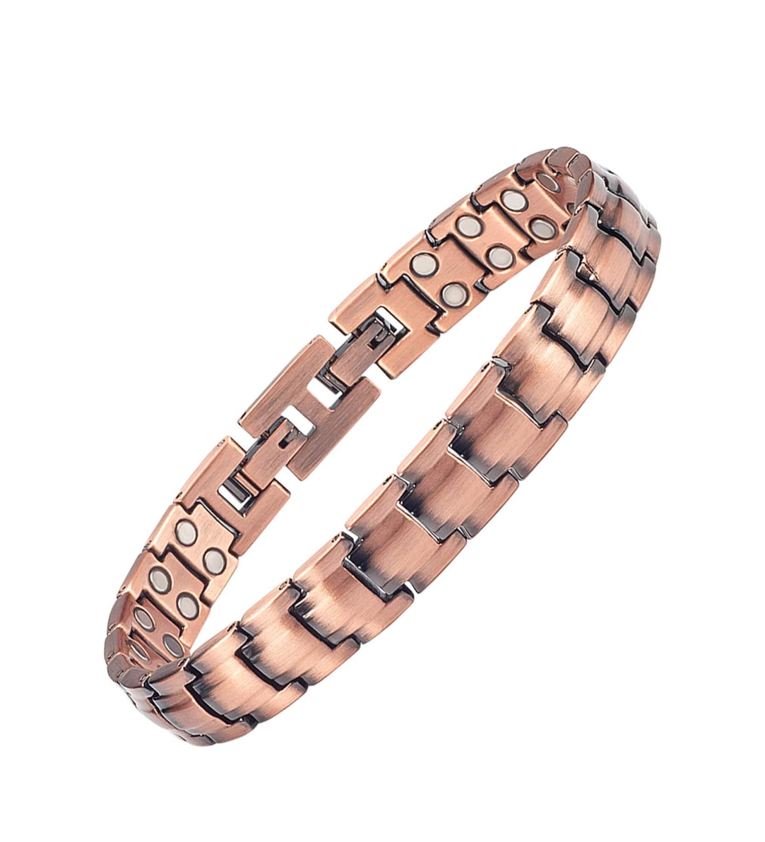 Buy Enercoppex Copper Bracelet for Arthritis & Joints | Pure Copper Magnet Therapy for Pain Relief | 3500 Gauss Effective Magnetic Jewelry - Buy Online on GoSupps.com