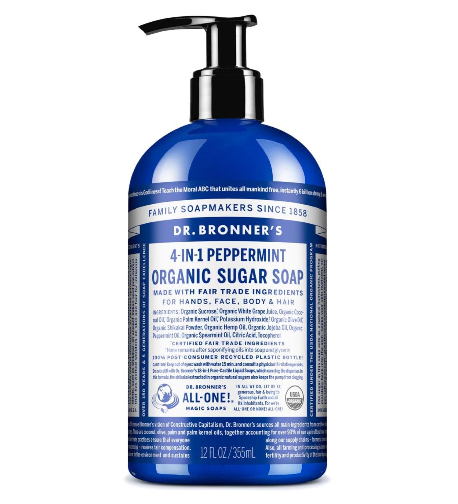 Dr. Bronner's Organic Shikakai Hand Soap Spearmint Peppermint - 12 fl oz