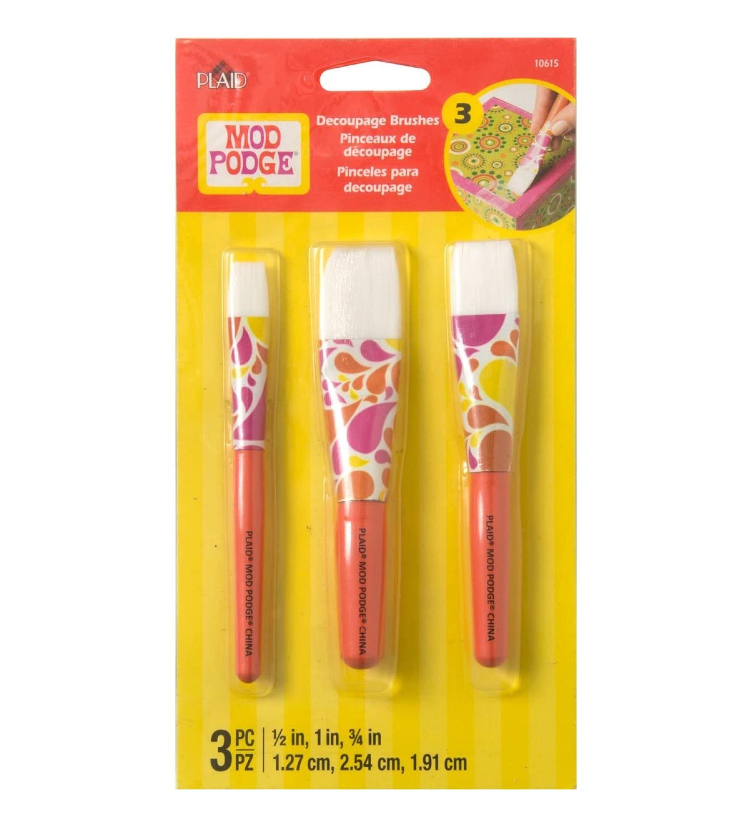 Mod Podge 10615 Short Handle Brush Set - 3 Piece - Buy Online on GoSupps.com