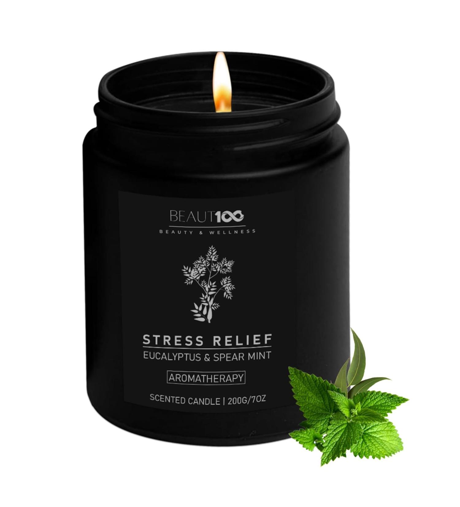 Stress Relief Candle | Aromatherapy Soy Candles for Men & Women | Long Lasting Scented Candles | Perfect Gift for Relaxation - Buy Online on GoSupps.com