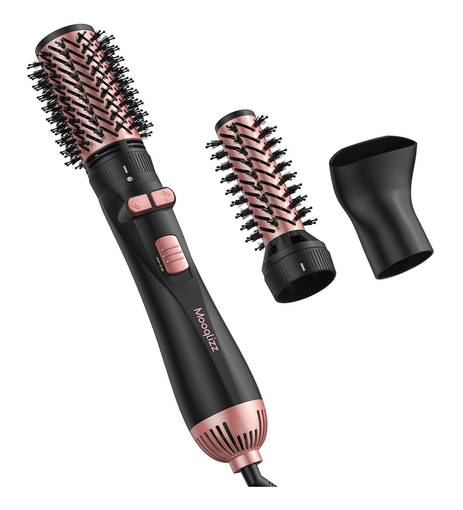 Rotating Hair Dryer Brush - 3 in 1 Volumizer Blow Dryer Set with Round Hot Air Spin Brush - Pink & Black - Shipping Worldwide - Buy Online on GoSupps.com