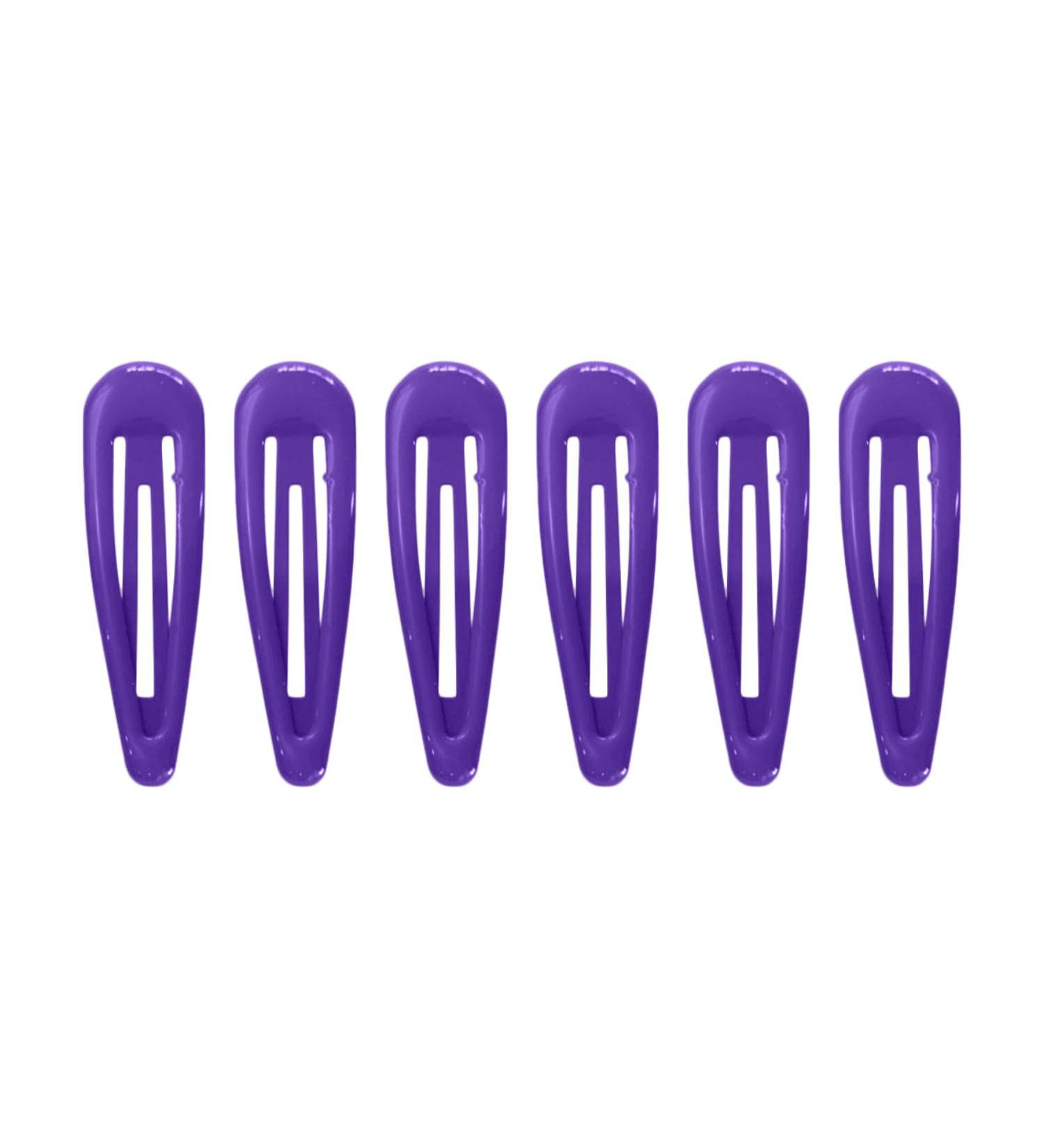 6Pcs 5CM Snap Hair Clips in School Colours - Purple Hair Accessories for Girls & Women - Buy Online on GoSupps.com