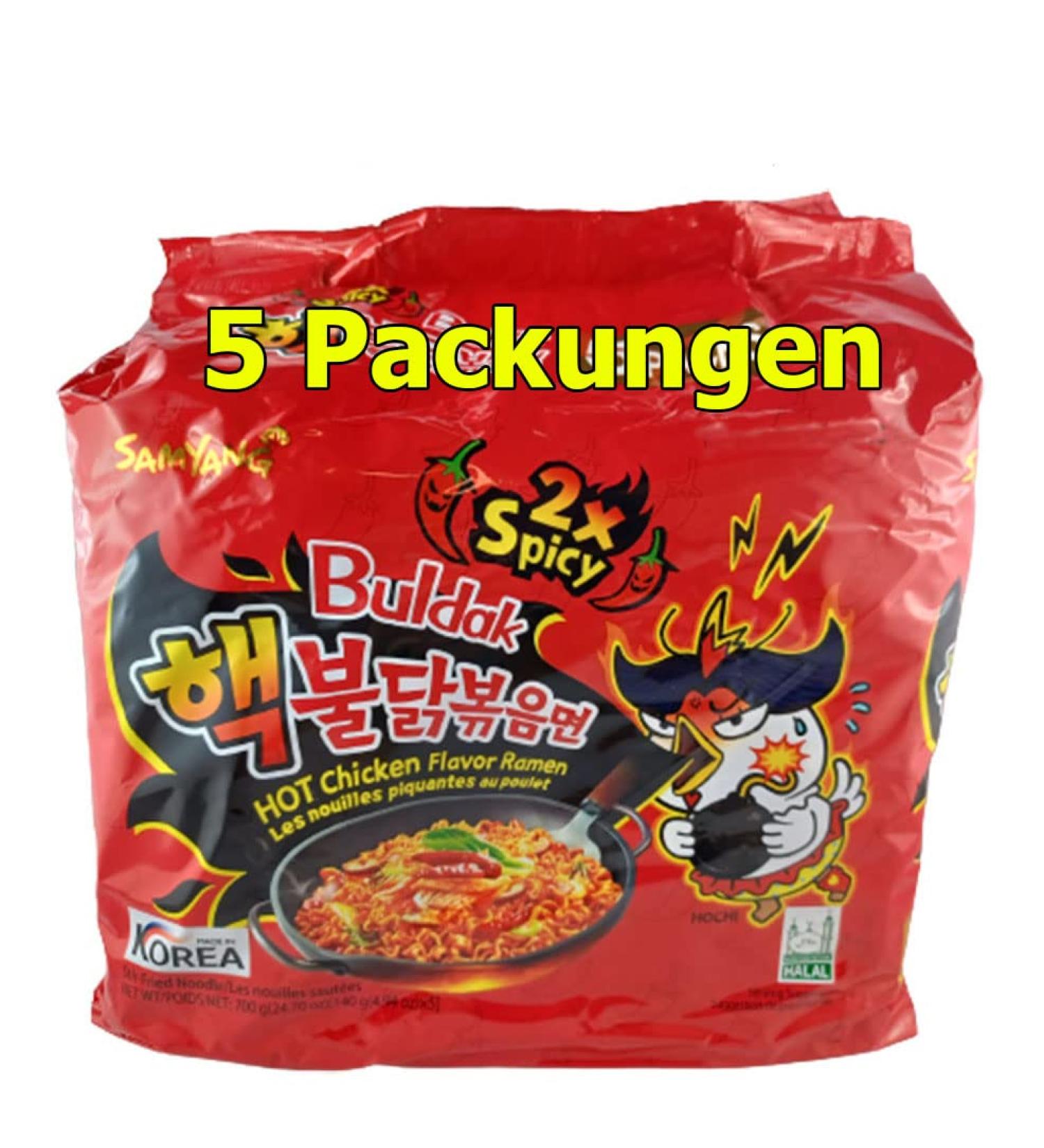 rumarkt Samyang Buldak Hot Chicken Instant Pasta Dishes (5 x 140 g)