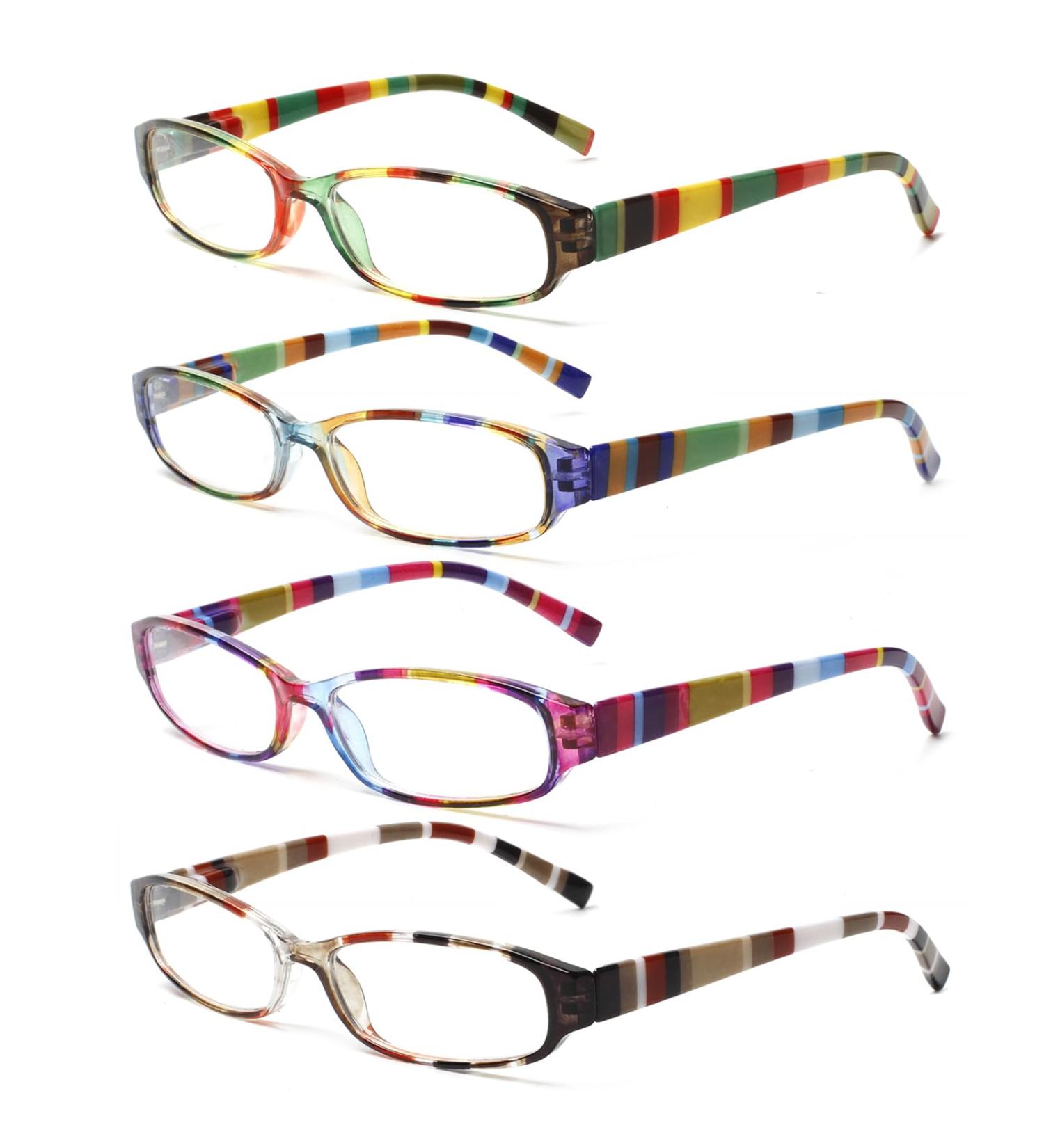 Cojwis 4 Pack Reading Glasses for Women - Stylish Multi-Colored Readers with HD Clear Lens (2.00 Prescription) - Buy Online on GoSupps.com