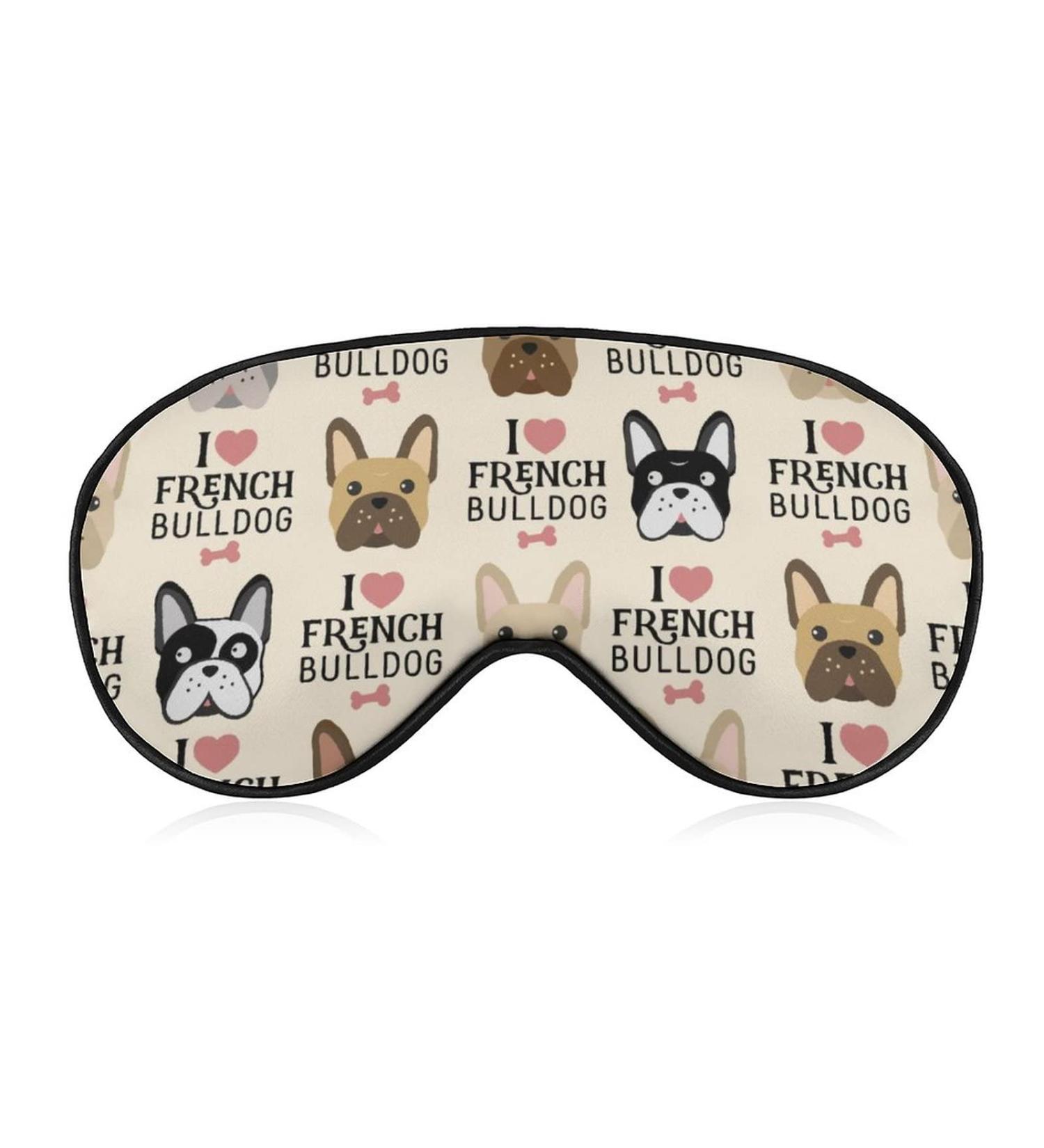 I Love French Bulldog Sleep Mask - Adjustable Strap Eye Cover for Sleeping, Nap, Travel - Soft Blindfold for Women and Men - Blockout Light - 1 Count (Pack of 1) - Buy Online on GoSupps.com