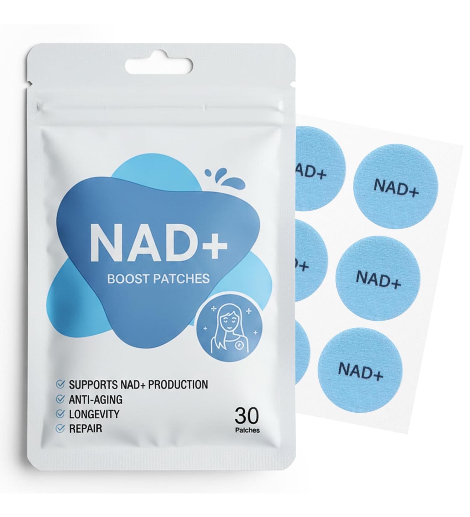 NAD+ Patches | Anti-Aging and Wellness Support | 5X Stronger Formula | NMNH Resveratrol Hyaluronic Acid Coq10 l Premium 8-Hour Time-Release Patch for Enhanced Absorption - Buy Online on GoSupps.com