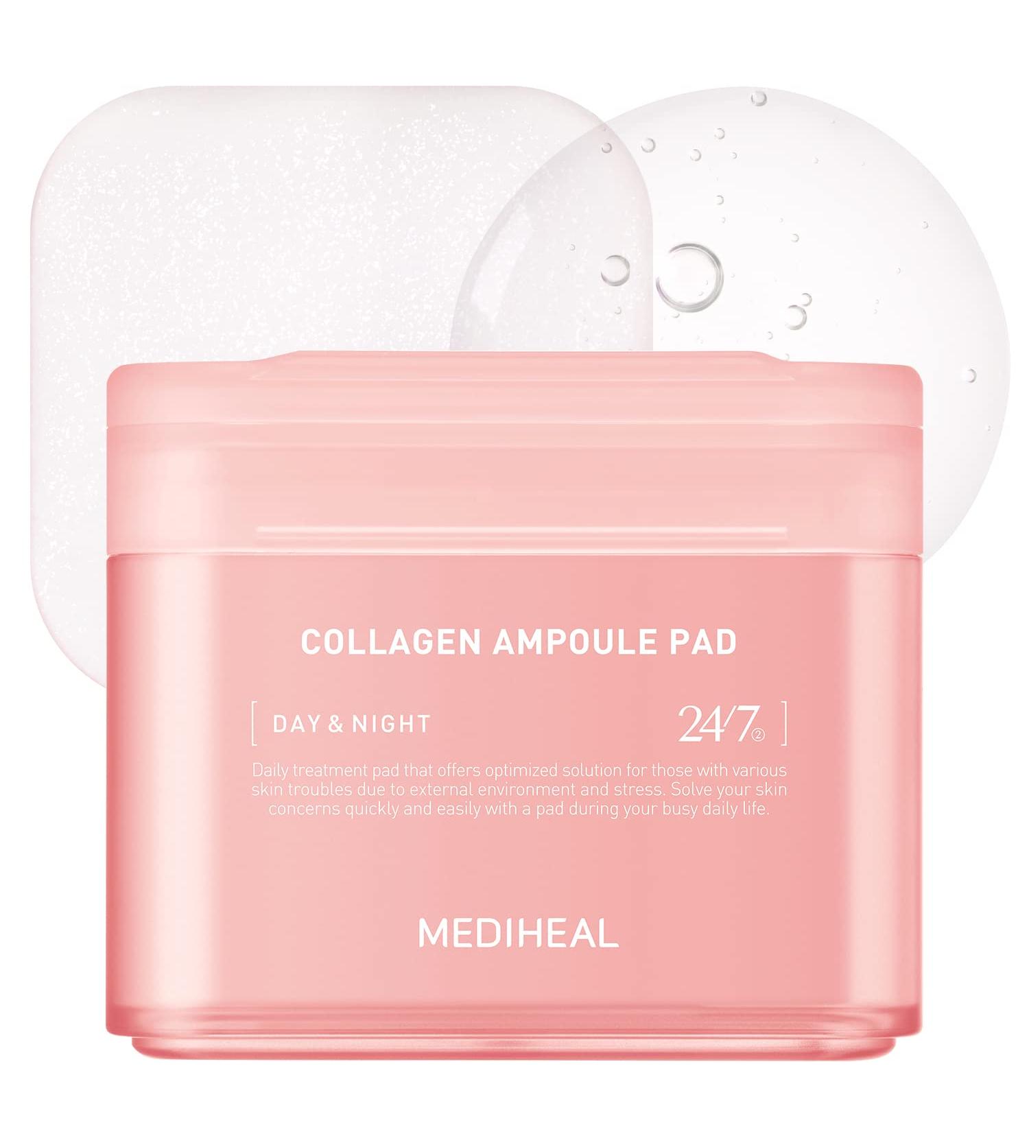 MEDIHEAL Collagen Ampoule Pad - Skin Firming & Elasticity Restore - Vegan Eco Silk Wipes - 100 Pads - Buy Online on GoSupps.com