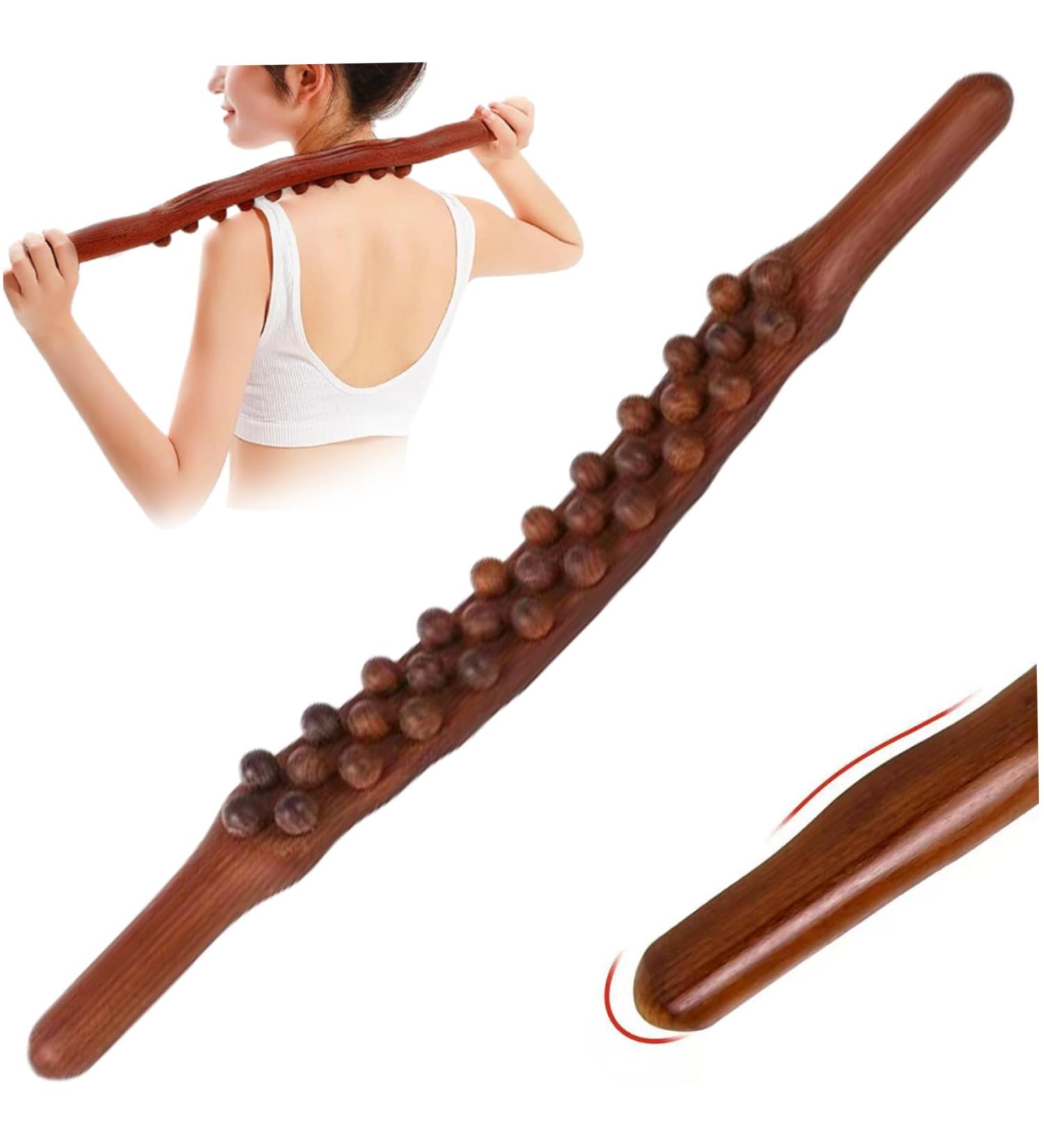 Holz Therapy Massage Tools - 31 Pearl Roller Stick & 23 Gua Sha Wood Scooter for Lymphatic Drainage Muscle Pain Relief & Body Shaping - International Shipping Available - Buy Online on GoSupps.com