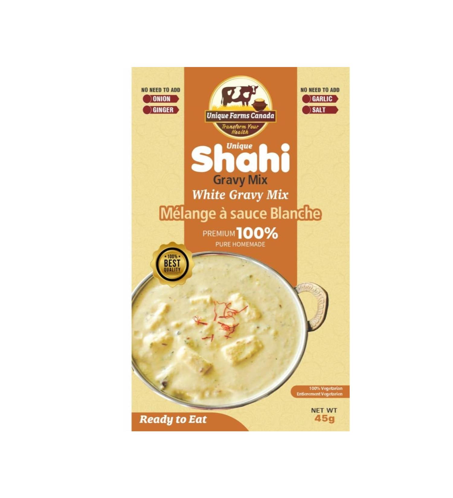 Unique Farms Canada Shahi Gravy Mix (White Gravy Mix 45g) White Gravy Mix / Shahi Gravy Mix45g - Buy Online on GoSupps.com