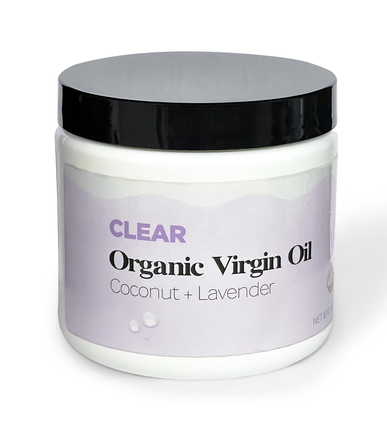 CLEAR Lavender Coconut Oil - Premium Essential Oil for Skin & Face | Hydrating Moisturizer | Non-GMO Gluten-Free | Made in USA (16 oz - Buy Online on GoSupps.com
