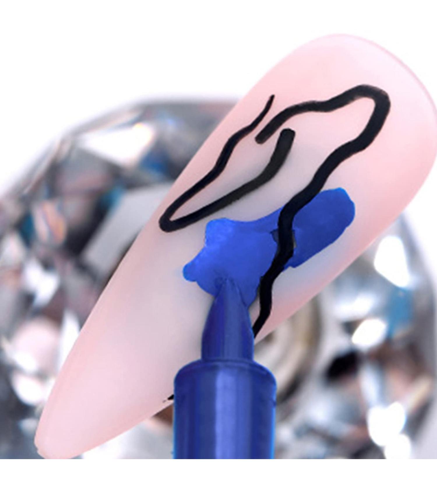 4Pcs Nail Liner Brushes Decorative Water-Resistant Nail Art Drawing Graffiti Pen Manicure Liner Brush for Nail Salon C 1 Set