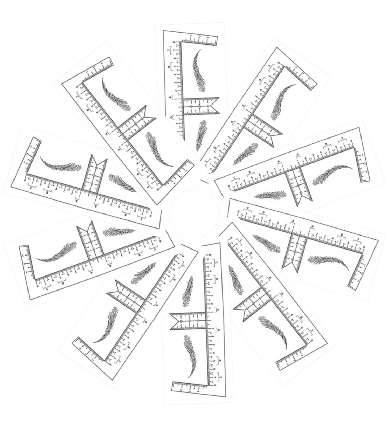 LALAFINA 10pcs Tools Eyebrow Ruler for Measurement Eyebrow Shaper for Women Marker Eyebrow Line Sticker Scale - Buy Online on GoSupps.com