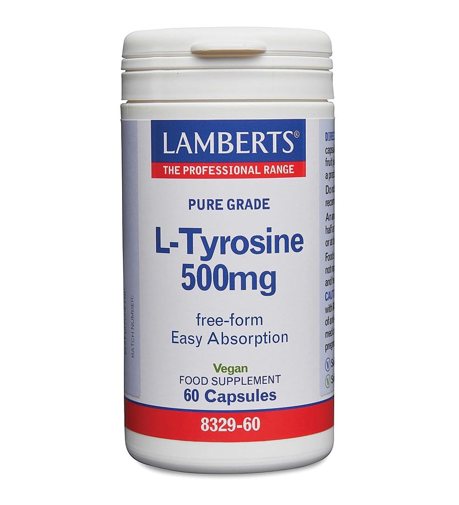Lamberts TYROSINE 500mg 60cap Lamberts from Lamberts - Buy Online on GoSupps.com