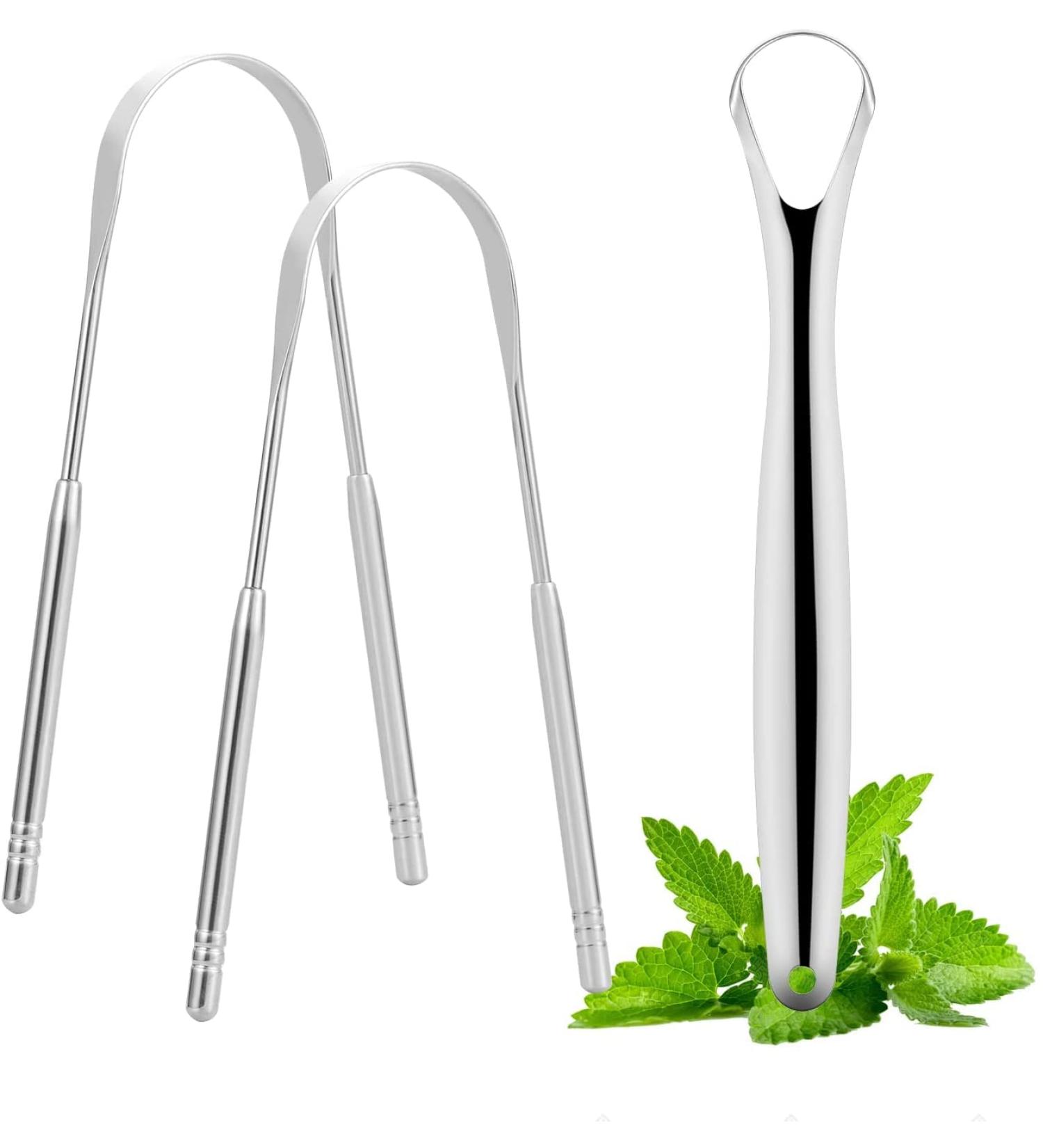 Buy Gyyjw Tongue Scraper for Adults - 2 + 1 Pack Surgical Stainless Steel Tongue Cleaner | Effective Bad Breath Treatment & Oral Care for Kids - Buy Online on GoSupps.com