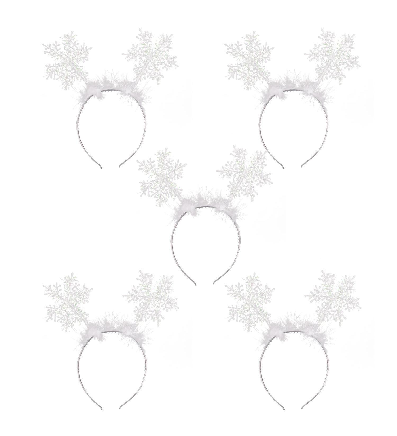 NAUZE 5 Pieces Christmas Snowflake Headband Glitter Headwear Christmas Head Boppers for Women Girl Christmas Hair Accessories - Buy Online on GoSupps.com