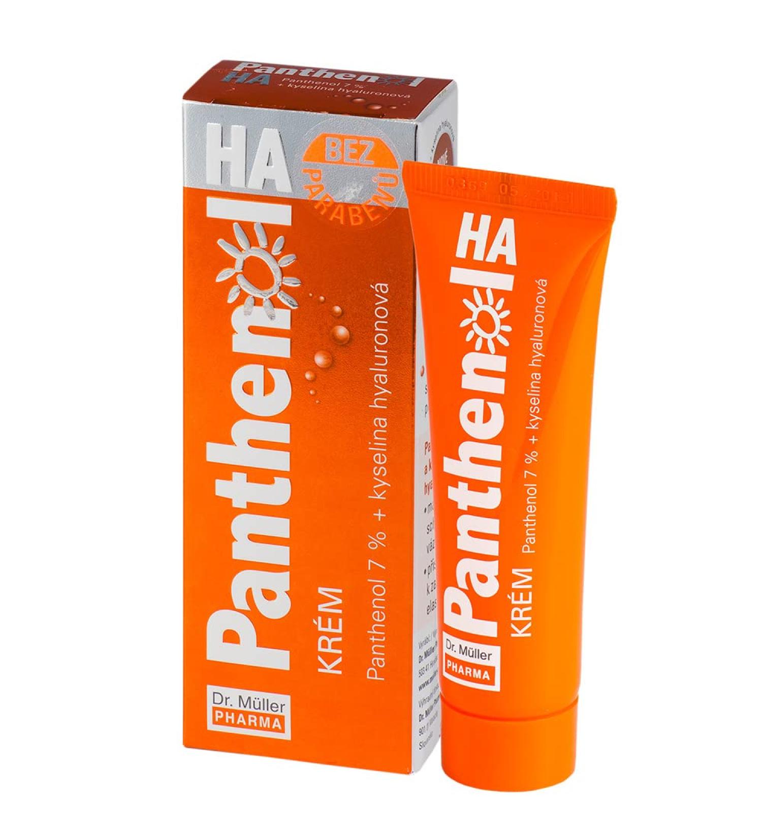Dr. Muller Pharma Panthenol HA Cream 7% with Hyaluronic Acid - Moisturizing, Soothing, and Regenerating Skin Care - Buy Online on GoSupps.com