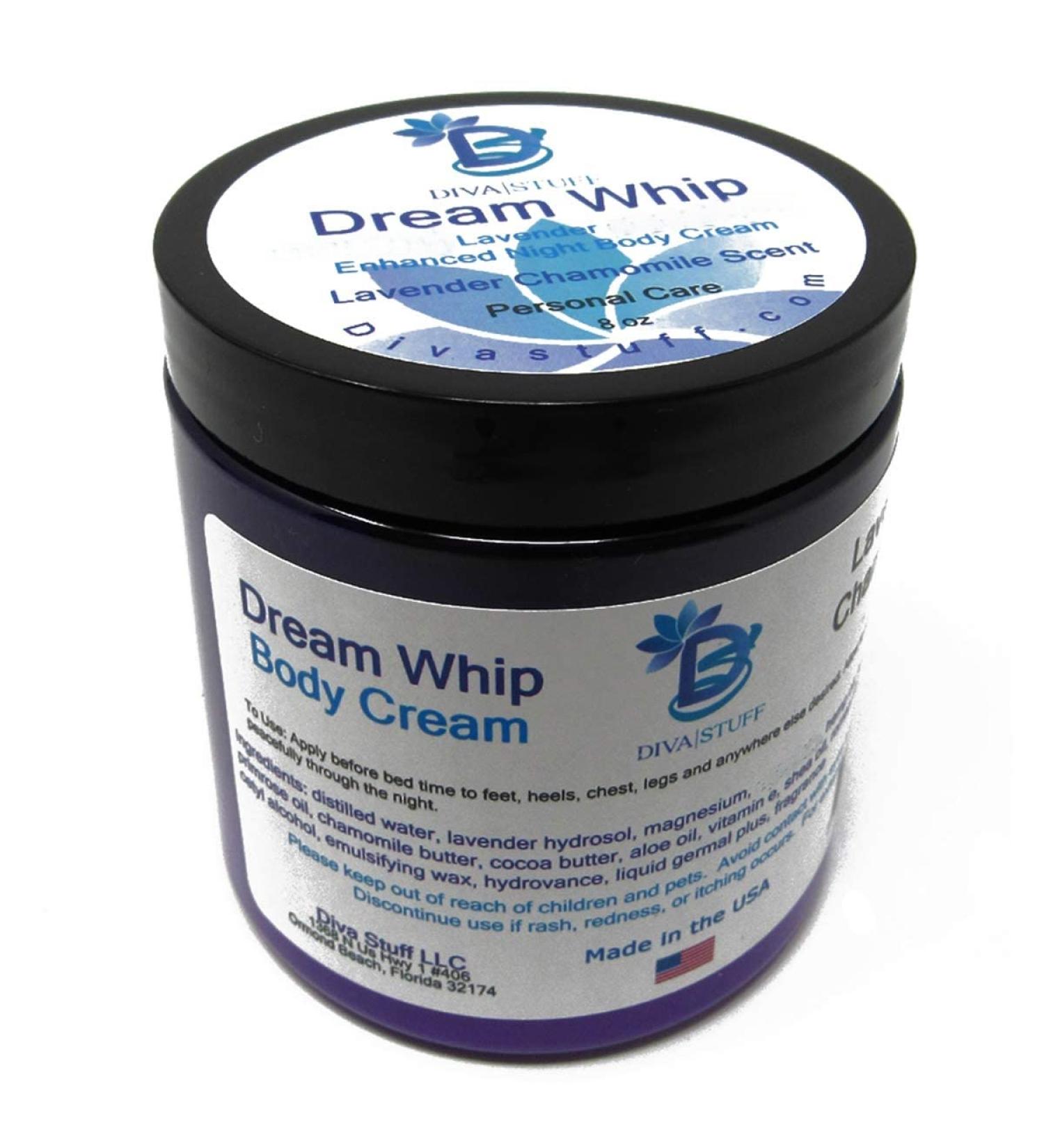 Diva Stuff Dream Whip Magnesium and Hemp Enhanced Night Body Cream for Relaxation and Bedtime Routine Lavender Chamomile 8 oz (Made in the USA) 8 Ounce (Pack of 1) - Buy Online on GoSupps.com