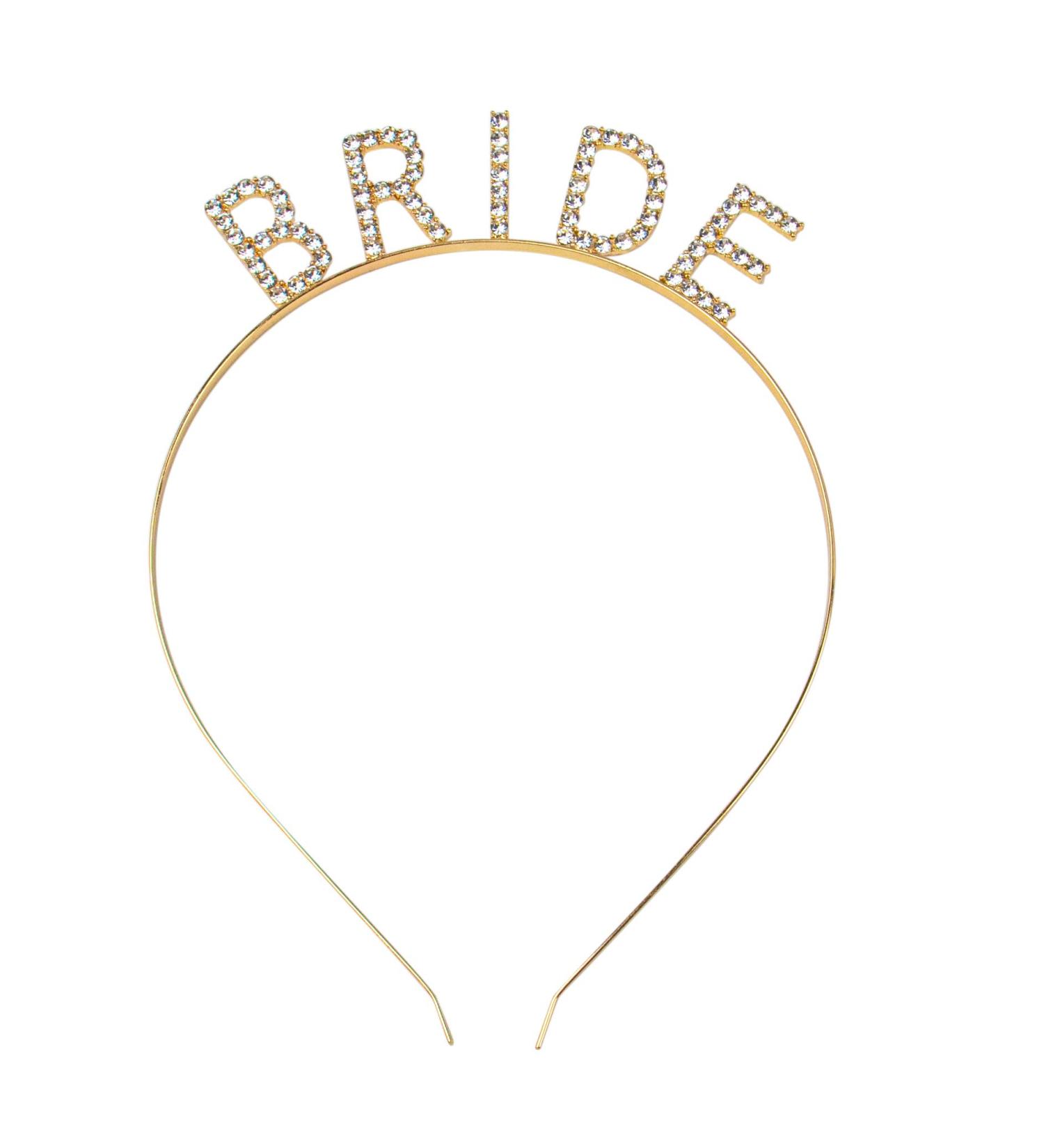 AUEAR Rhinestone Bride Headband - Elegant Golden Bride Crown for Bachelorette Party - 1 Count - Buy Online on GoSupps.com