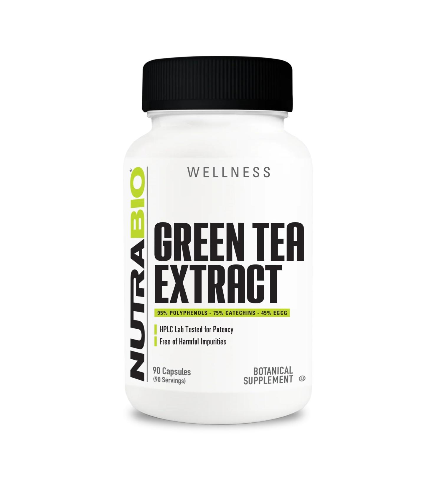 NutraBio Green Tea Extract Adds Antioxidant Benefits and Helps Overall Health and Well-Being 500mg - 90 Capsules - Buy Online on GoSupps.com