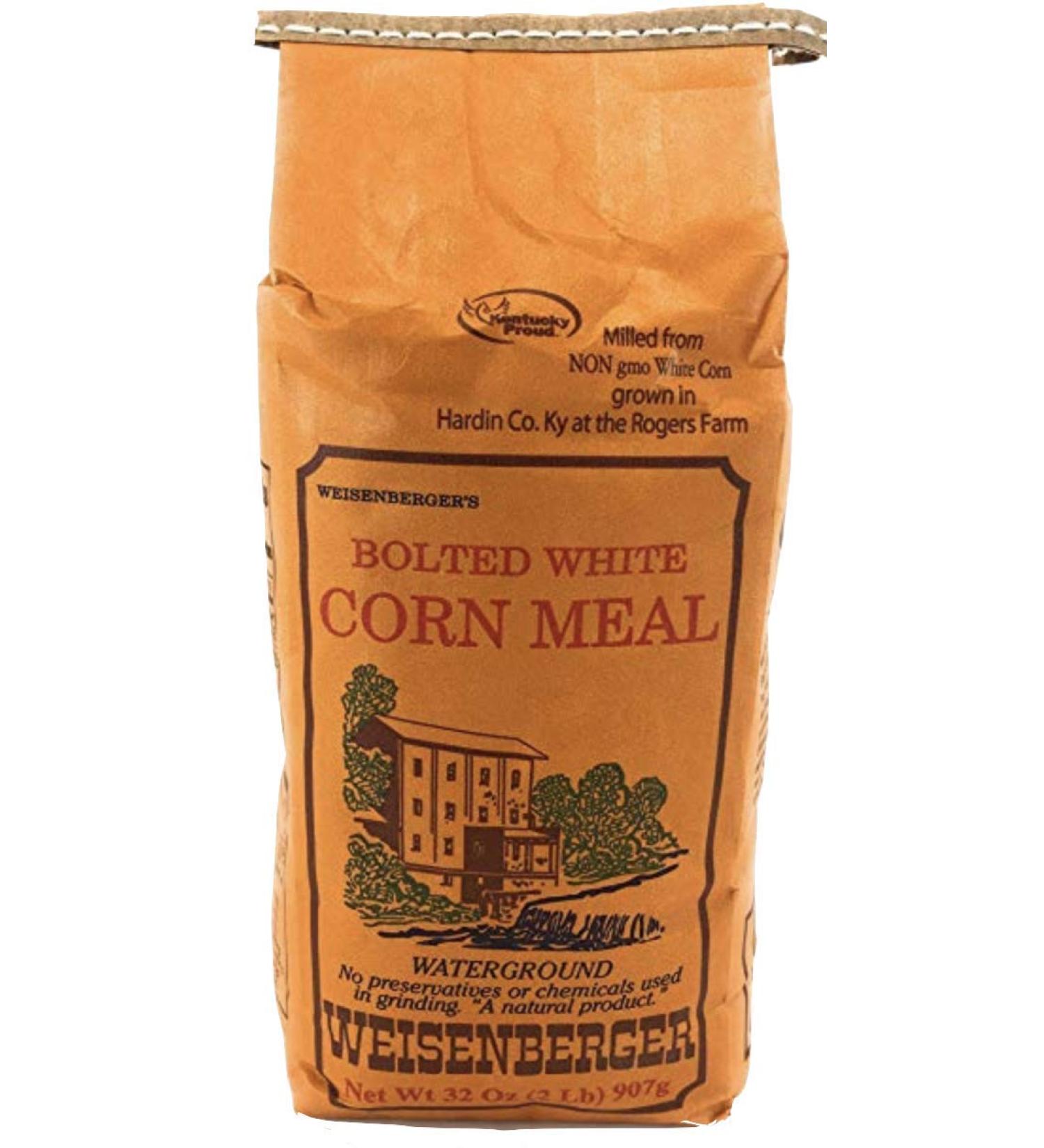 Weisenberger Stone Ground Corn Meal - Fine Bolted White Cornmeal - 2 lb Pack - Non GMO Cornmeal for Baking - Buy Online on GoSupps.com