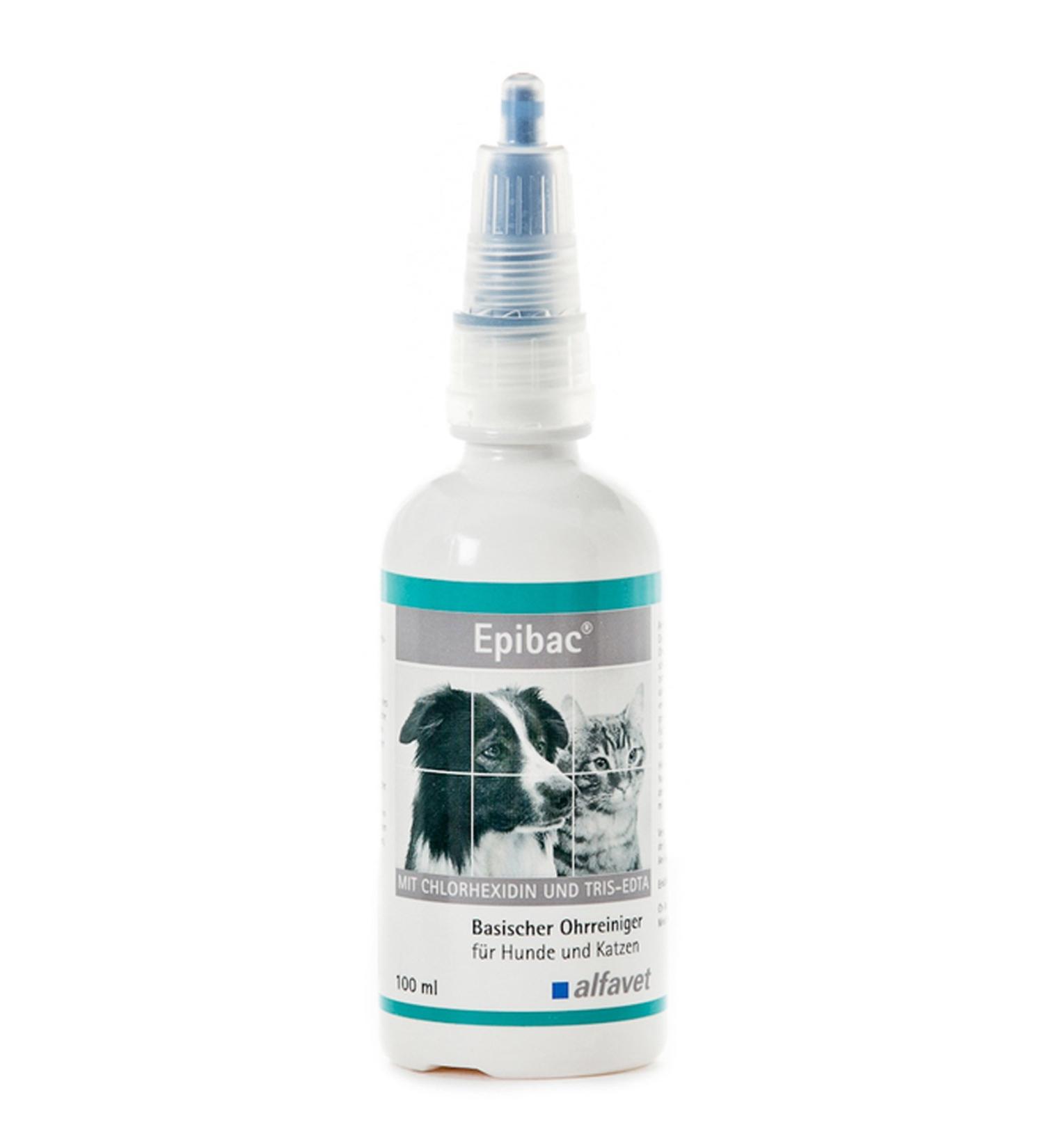Alfavet Epibac basic very mild ear cleaner for dogs and cats with chlorhexidine and Tris-EDTA 100ml