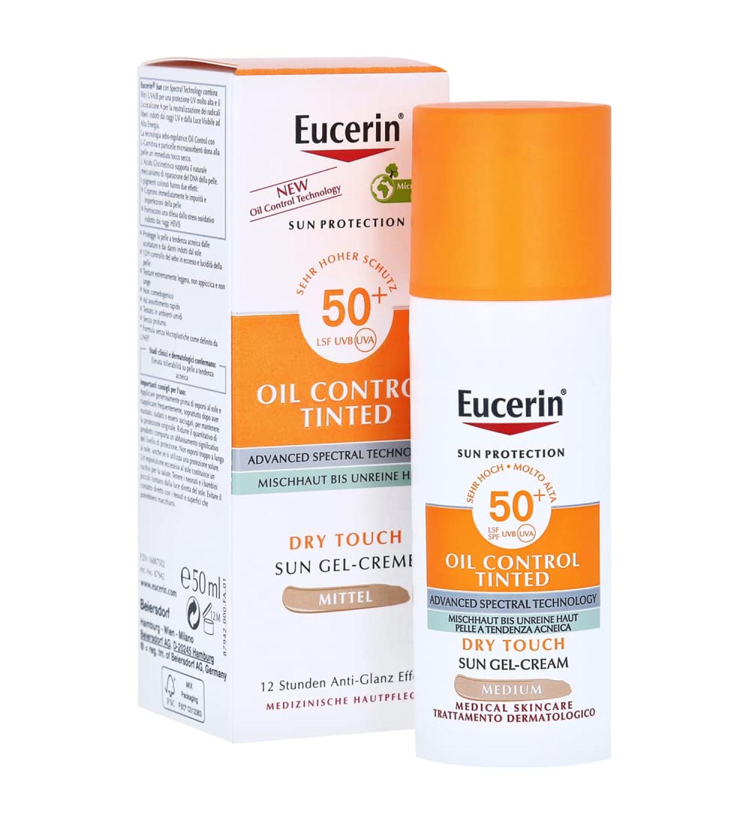 Eucerin Sun Oil Control Tinted Face Gel-Cream SPF50+ Medium