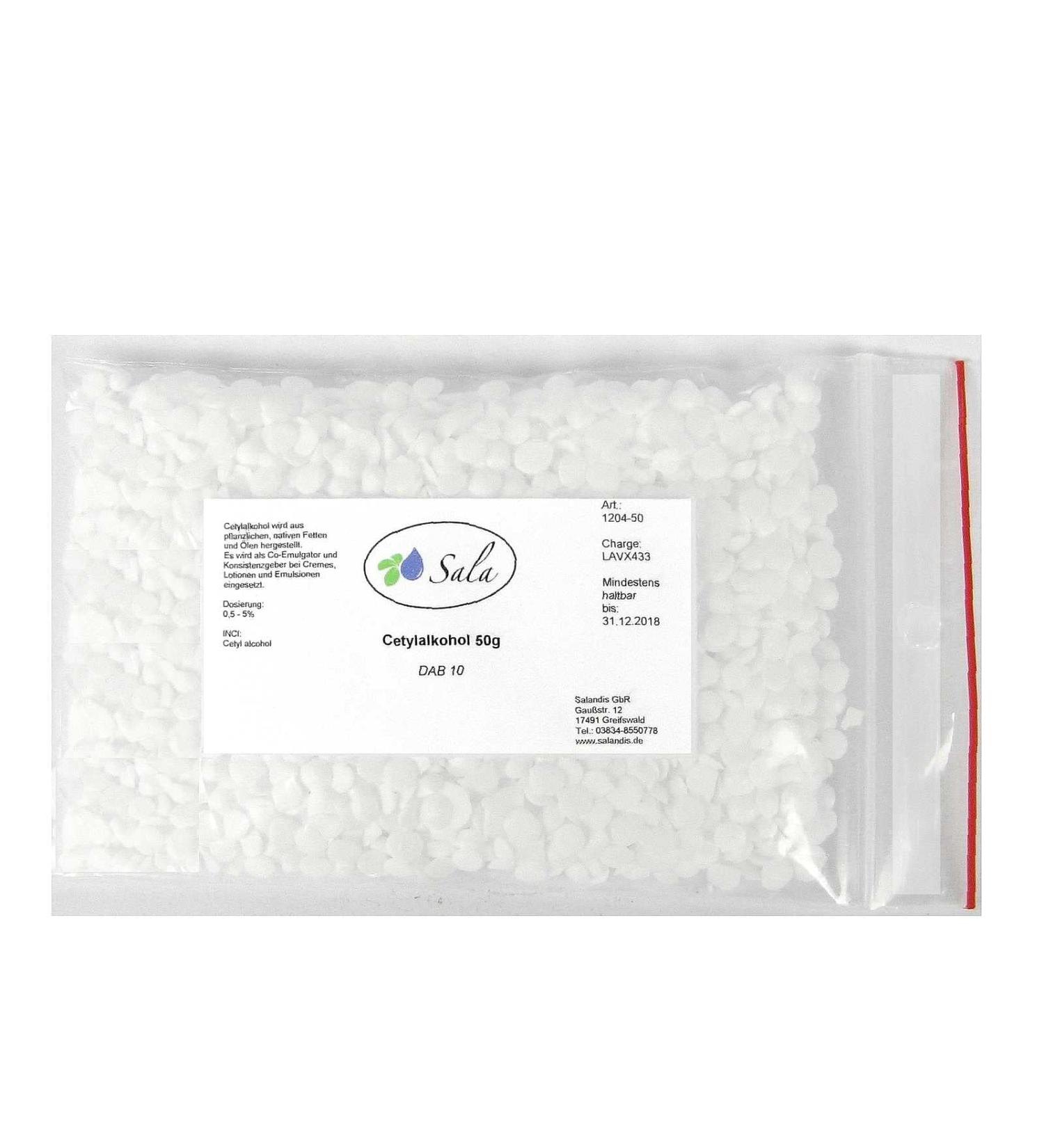 Sala Cetyl Alcohol Fatty Alcohol DAB 50 g Bag