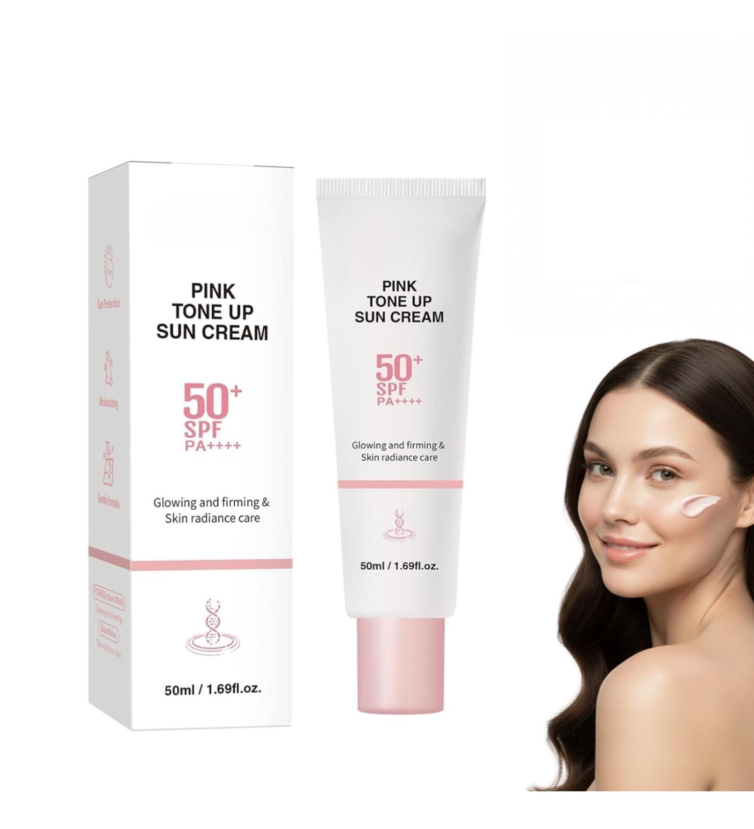 Pink Tone-Up Sunscreen SPF 50+ PA++++ Lightweight Tinted Sun Cream for Smooth Base & Moisturized Skin 50ml Each (1PC) 1 Count (Pack of 1) - Buy Online on GoSupps.com