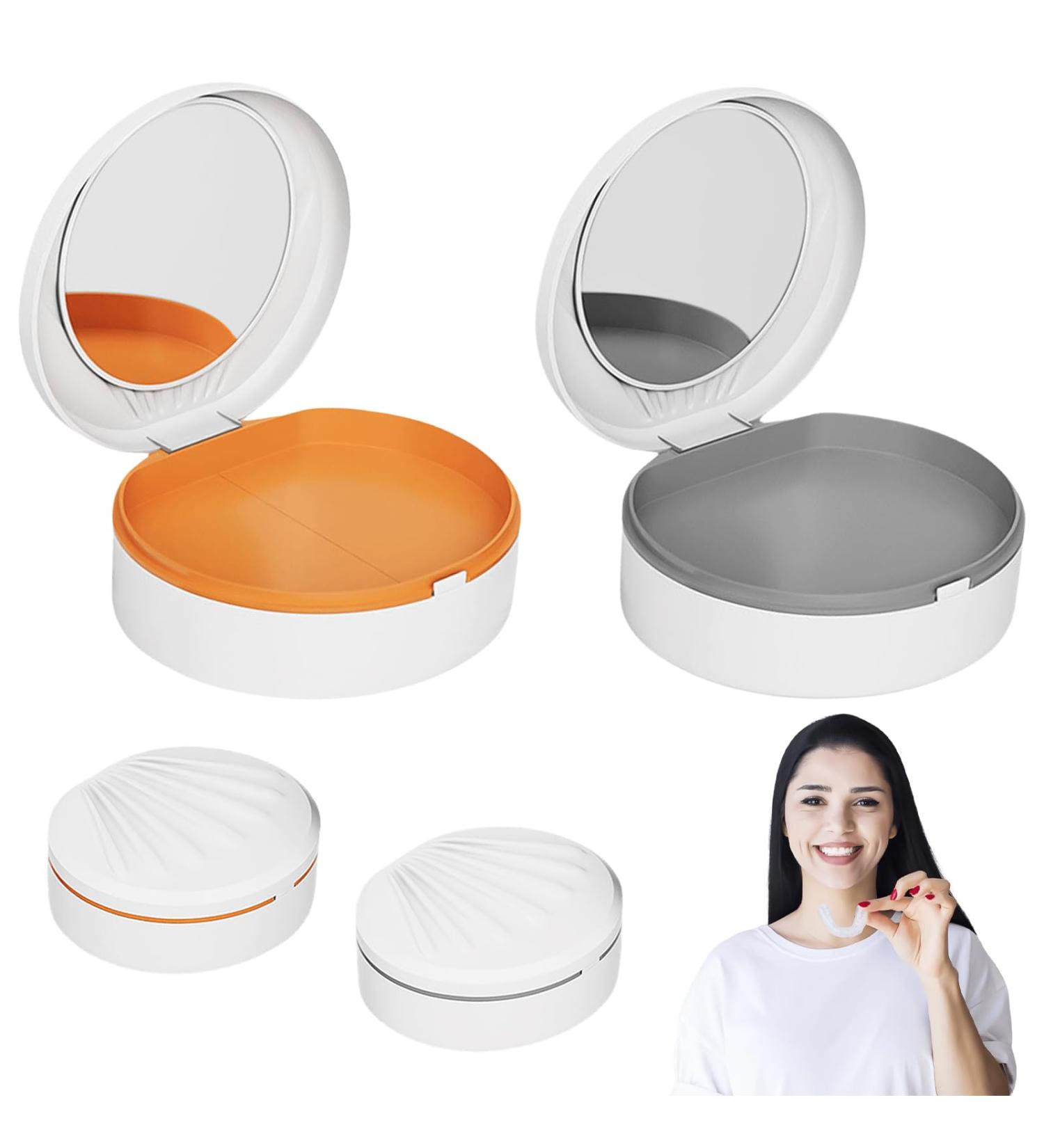 2-Piece Denture Cleaner & Storage Set | Prosthesis Bathing Box & Brushes for Incorrect Teeth | International Shipping Available - Buy Online on GoSupps.com