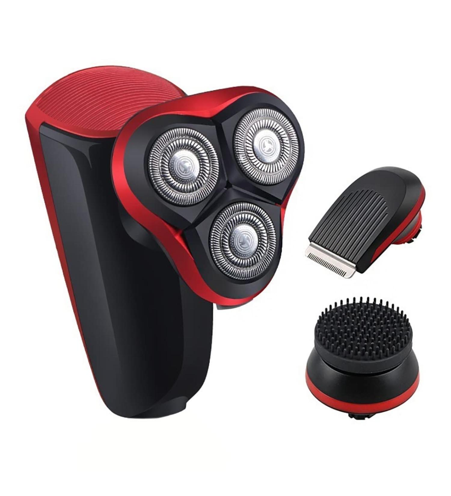 Buy Portable Electric Razor for Men 3 in 1 Waterproof Shaver USB & Car Charging Ideal for Beard & Baby Hair Red - Buy Online on GoSupps.com